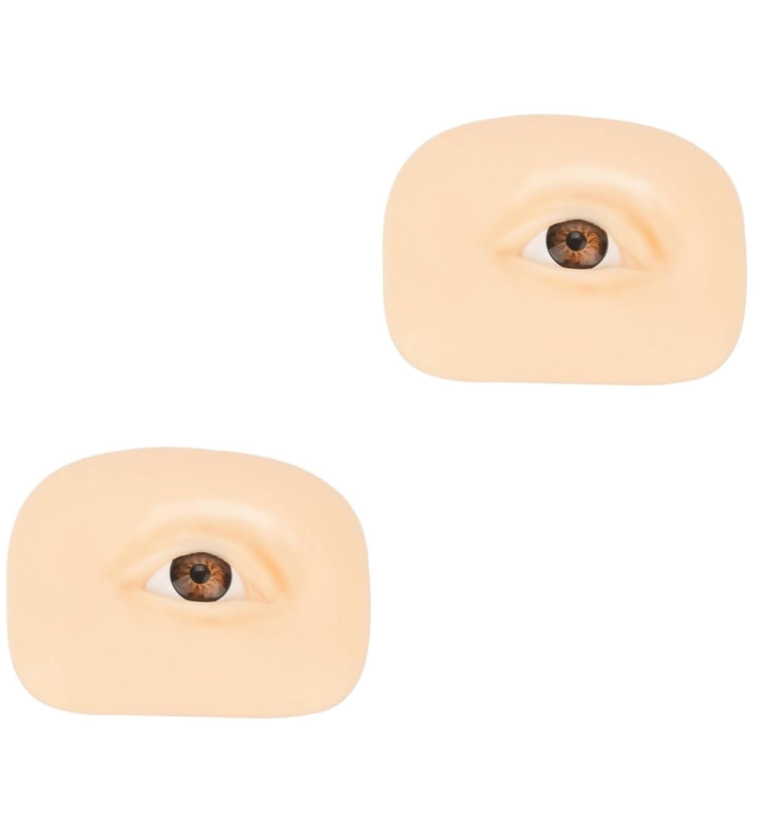 Ipetboom 2pcs Makeup Practice Skin Eyeshadow Fake Skin for Training Reusable Silicone Skin Washable Eye Plate - Buy Online on GoSupps.com
