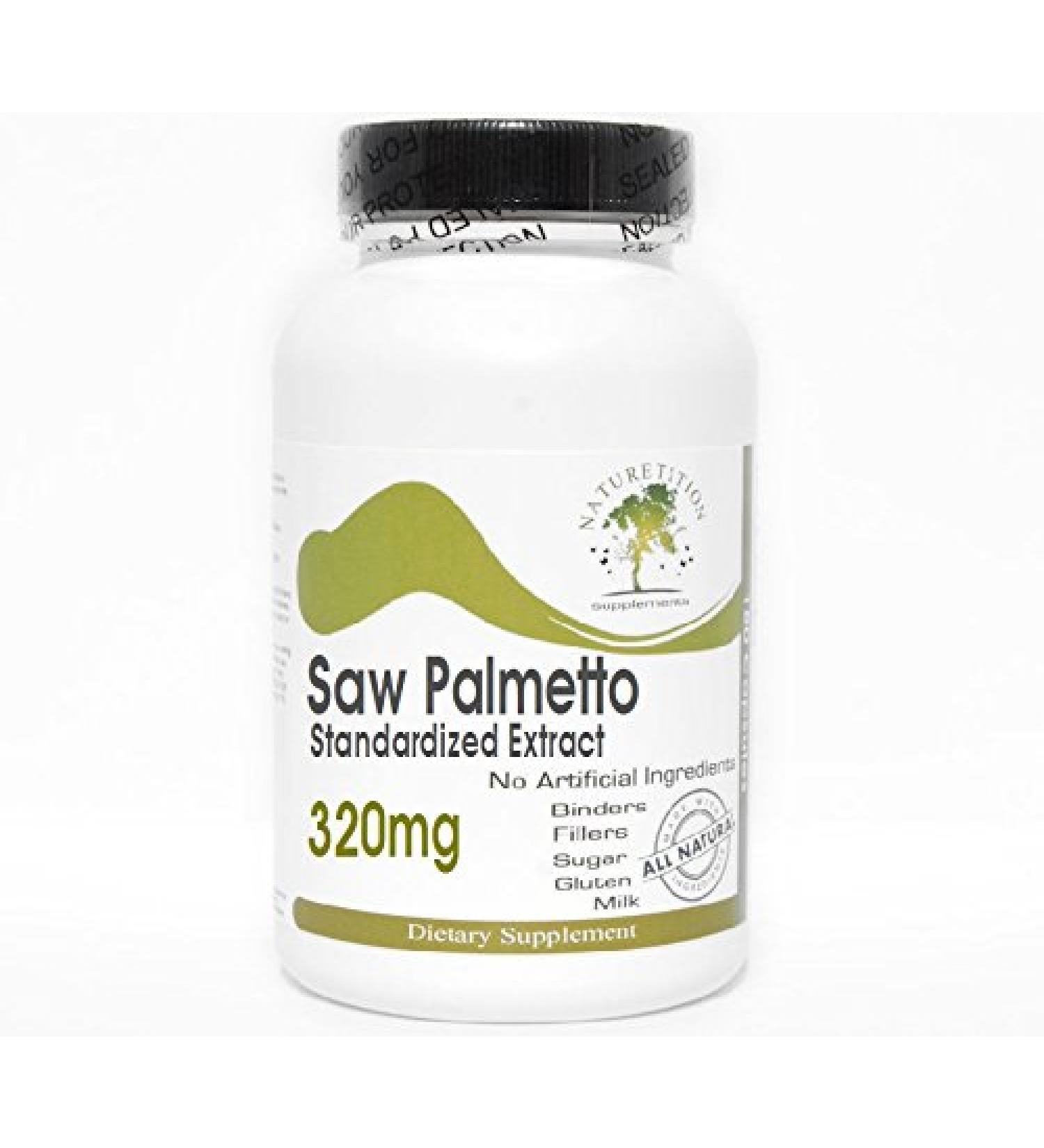 Saw Palmetto Standardized Extract 320mg 100 Capsules - No Additives Naturetition Supplements