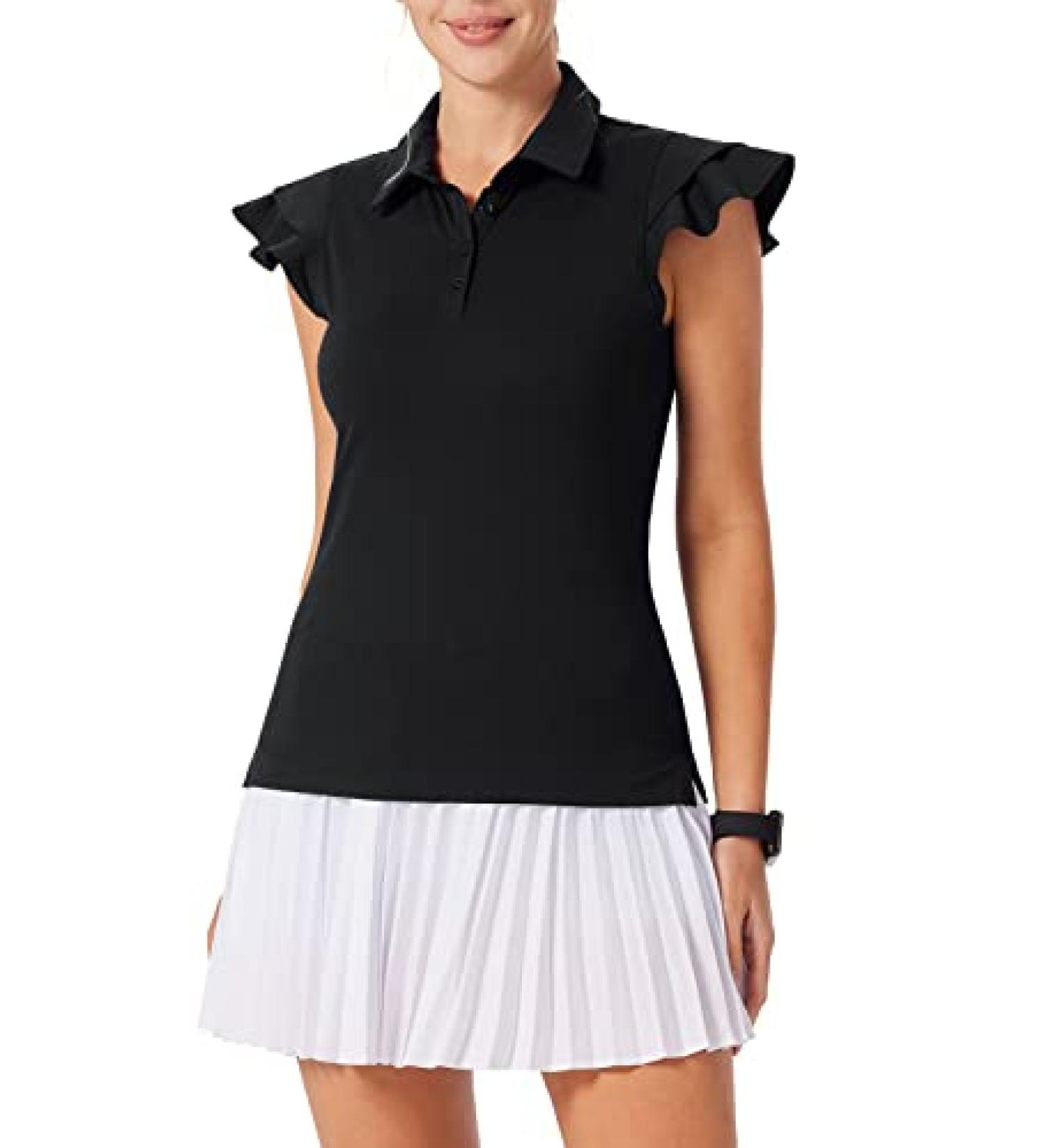 JACK SMITH Women's 2023 Sleeveless Golf Polo Shirt - Moisture Wicking Tennis Top - Lightweight Athletic Wear - Black, Large - Buy Online on GoSupps.com