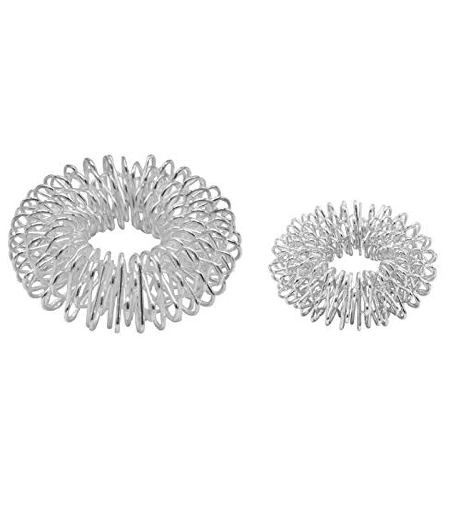 Chi -Enterprise - Premium Massagering Set for the finger |Anti -stress ring |Acupressure Ring - Anxiety Ring |Contents: 2x anti -stress ring silver (large & small)