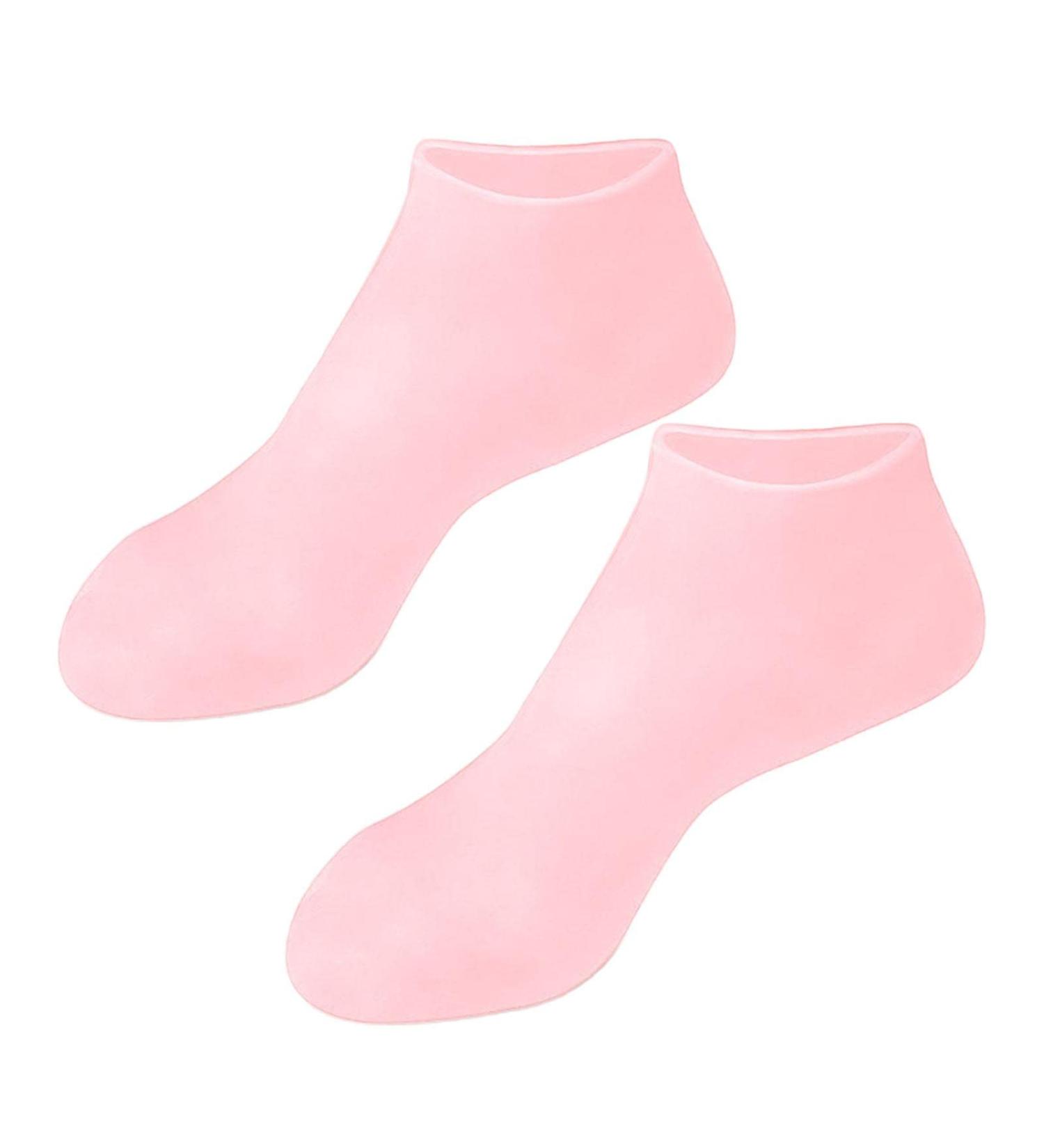 Fityle Soft Silicone Gel Socks for Dry Skin | Rauer Foot Care for Men & Women | Repair Dry Cracked Feet - Pink - Buy Online on GoSupps.com