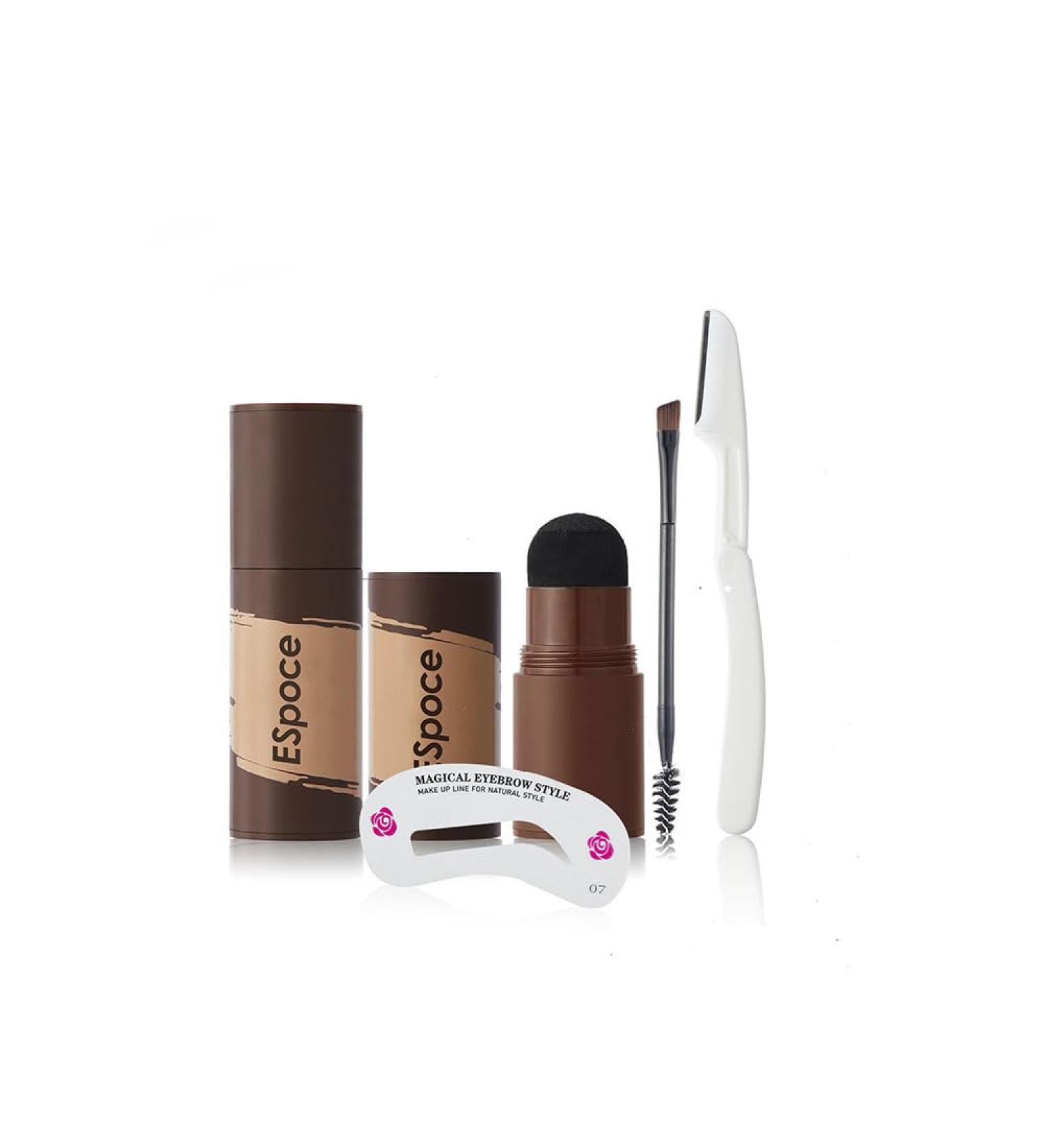 Vegan Eyebrow Stamp Stencil Kit - Effortless Flawless Brows for Women & Girls | Red Brown Pomade - Buy Online on GoSupps.com