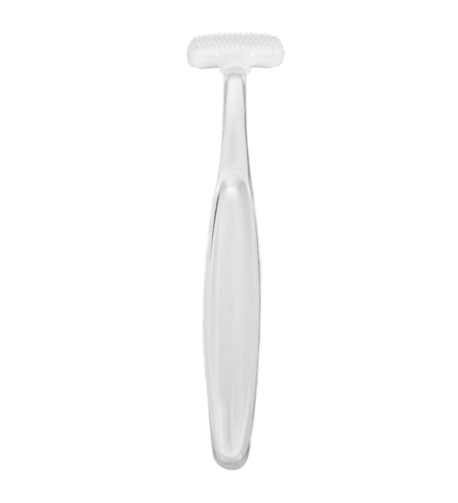 Silicone Portable Tongue Brush Cleaner - Ergonomic Oral Care Tool for Fresh Breath | White Transparent Design - Buy Online on GoSupps.com