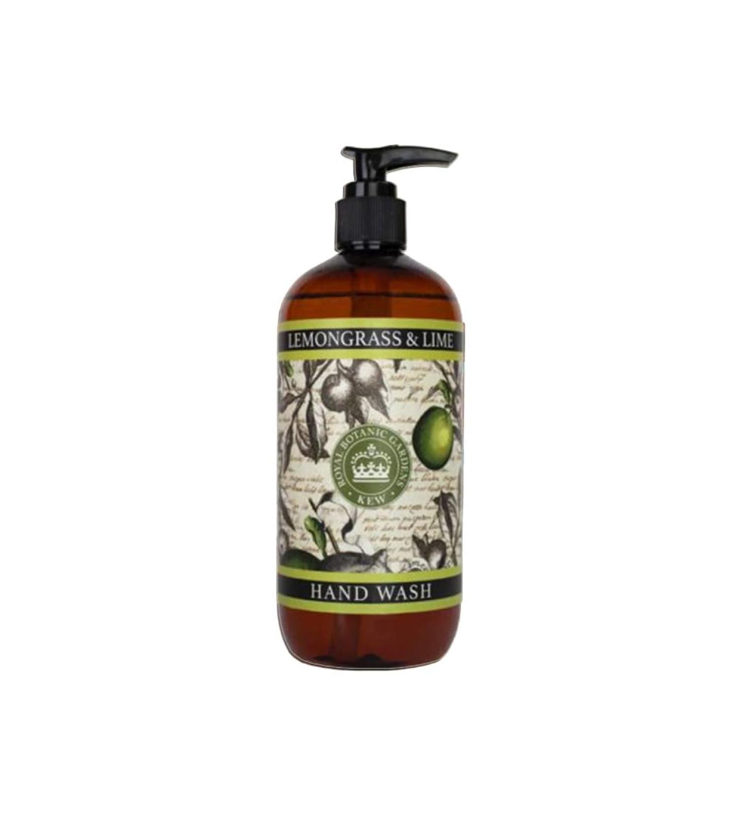 The English Soap Company Kew Gardens Hand Wash Refreshing Botanical Wash with a Rich Lather Enriched with Soothing Aloe Vera and Vitamin E Lemongrass and Lime Scent 500ml Lemongrass & Lime - Buy Online on GoSupps.com