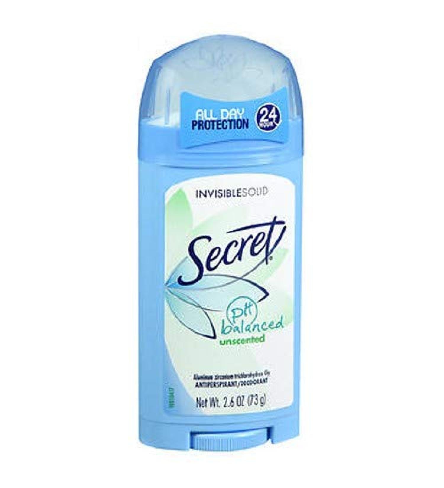 Secret Invisible Solid Antiperspirant & Deodorant  Unscented  2.6 Ounces