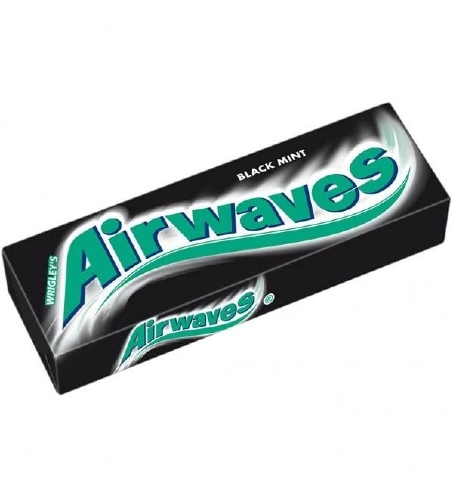 2 Full Packs of WRIGLEY'S Airwaves Chewing Gum (60 Single Packs) Blackmint