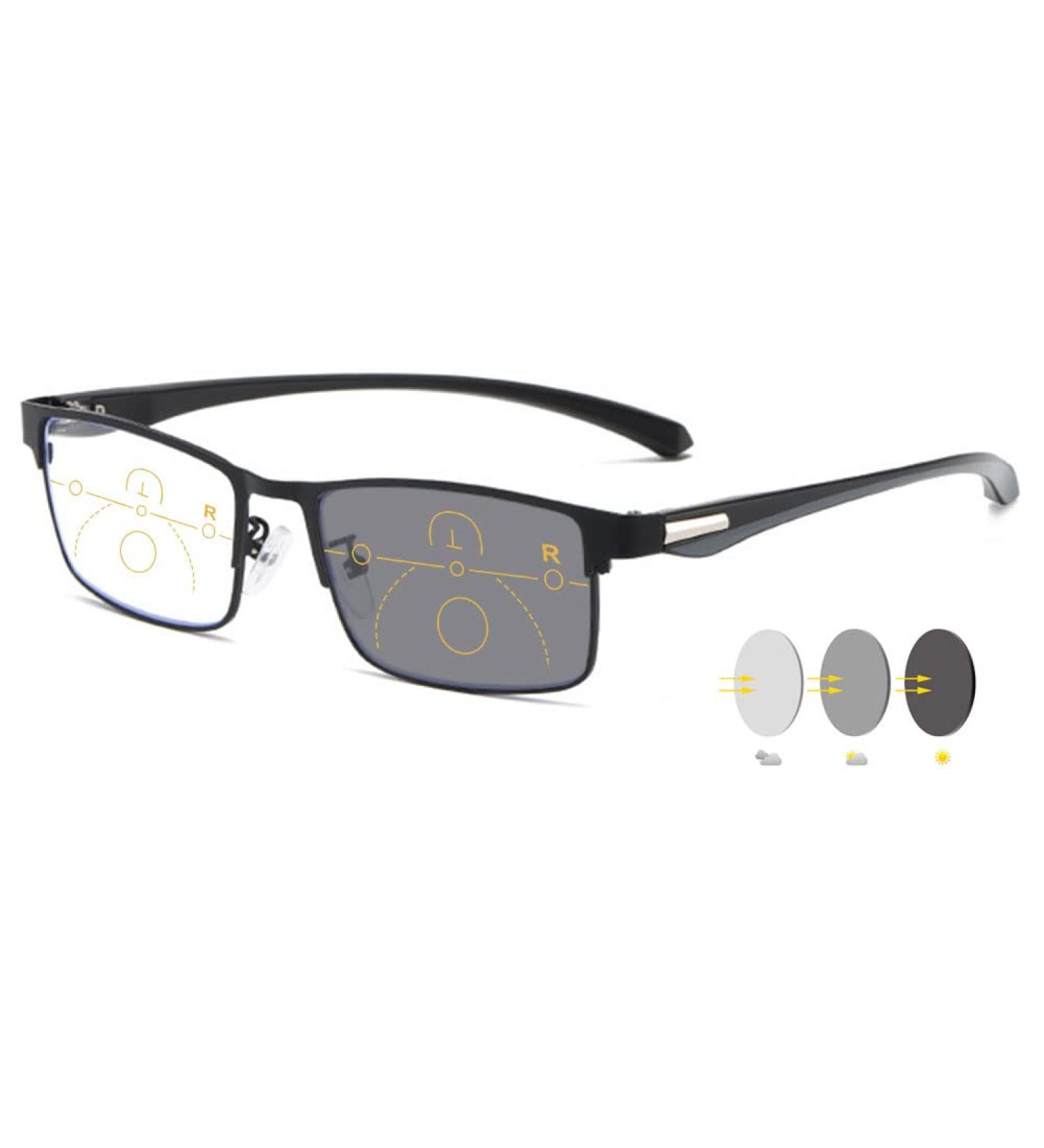 Buy Vevesmundo Self-Tinting Reading Glasses | Multifocal Blue Light Filter Eyewear for Men & Women | 2.5x Magnification Sun Protection & Style - Buy Online on GoSupps.com
