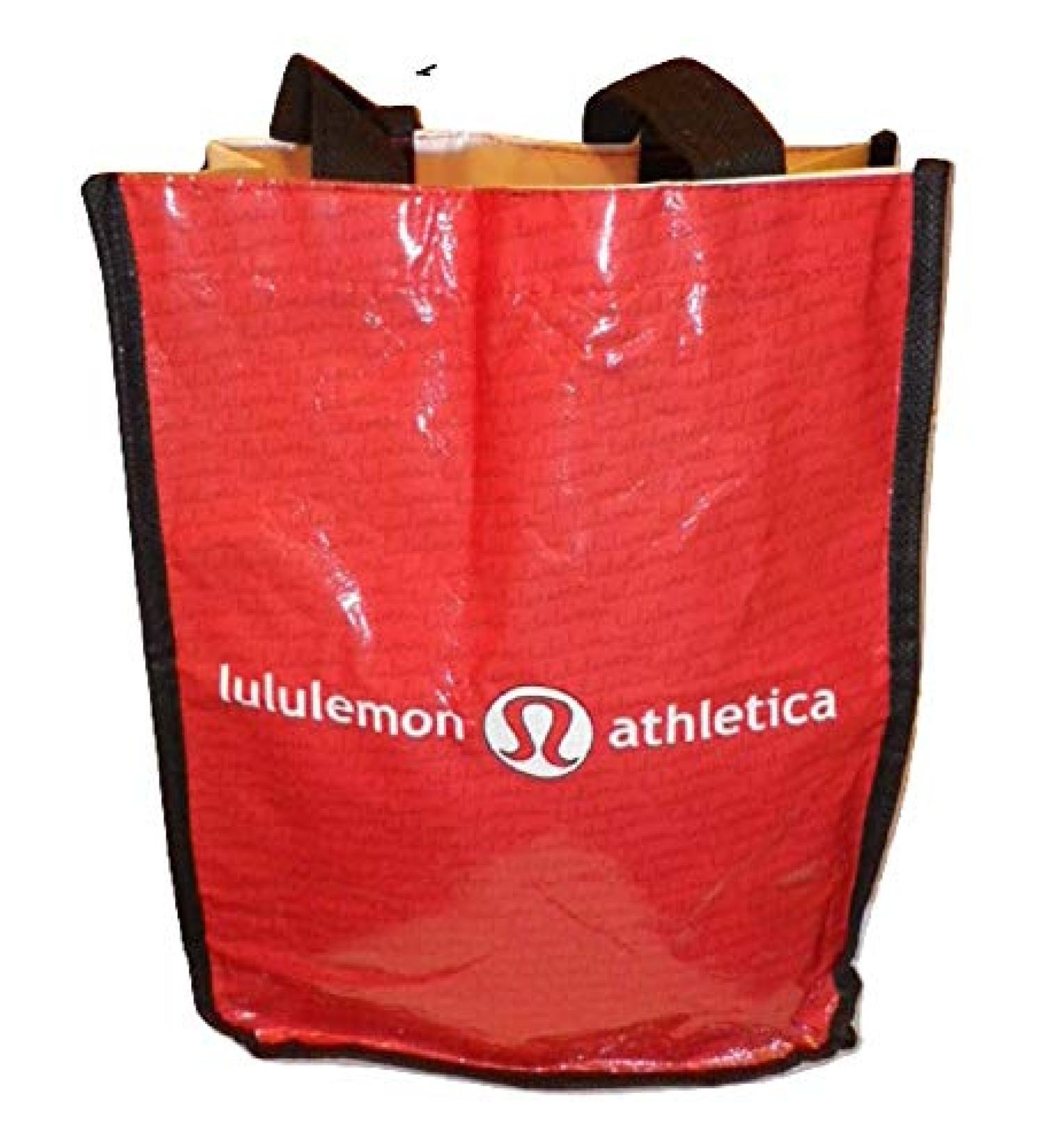 Lululemon Red Graphic Print Small Reusable Tote Gym Bag | Carryall Essential - Buy Online on GoSupps.com