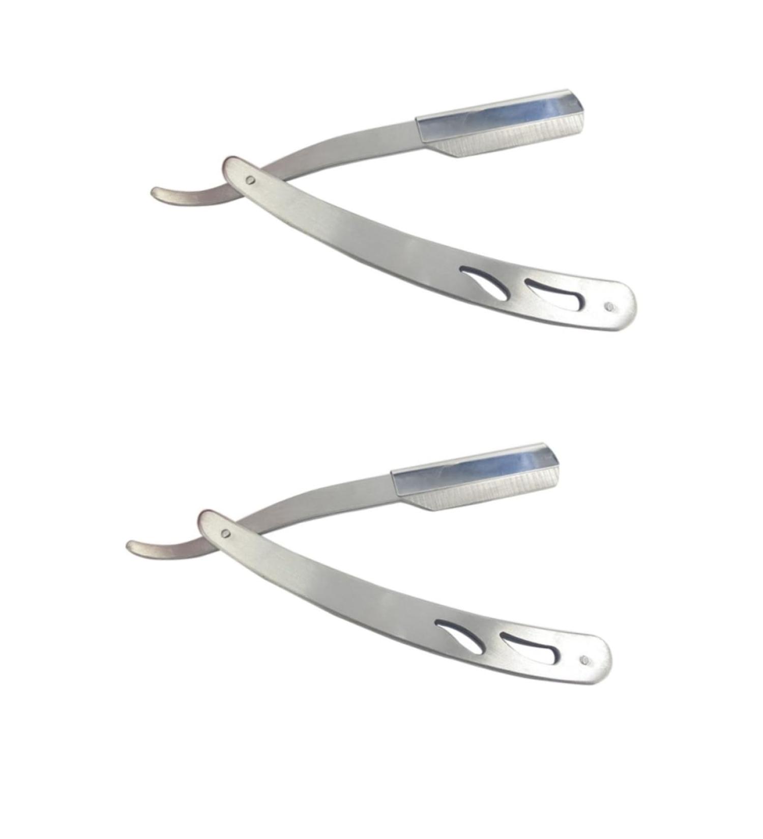 FRCOLOR 2pcs Razor Stainless Steel Shaver - Dual Blade Hair Cutting Knife for Men - Perfect for Beard Grooming - Buy Online on GoSupps.com