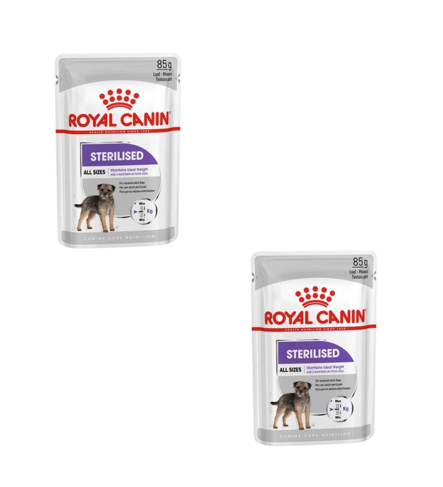 Royal Canin Sterilized Mousse Double Pack - 2 x 12 x 85g for Adult Neutered Dogs | High Digestible Proteins | Premium Dog Food - Buy Online on GoSupps.com