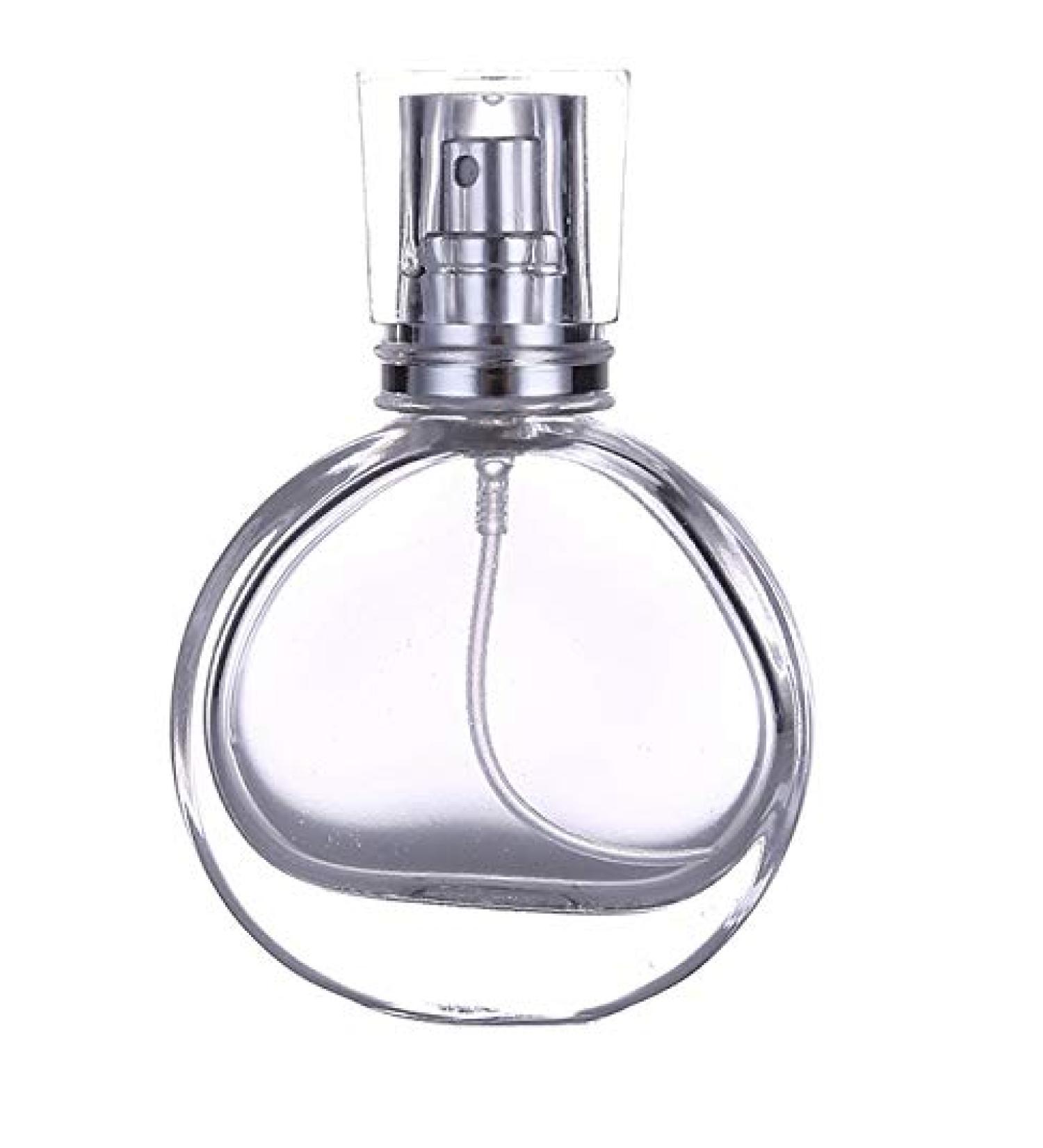 Empty glass perfume spray bottle with 30 ml capacity refillable