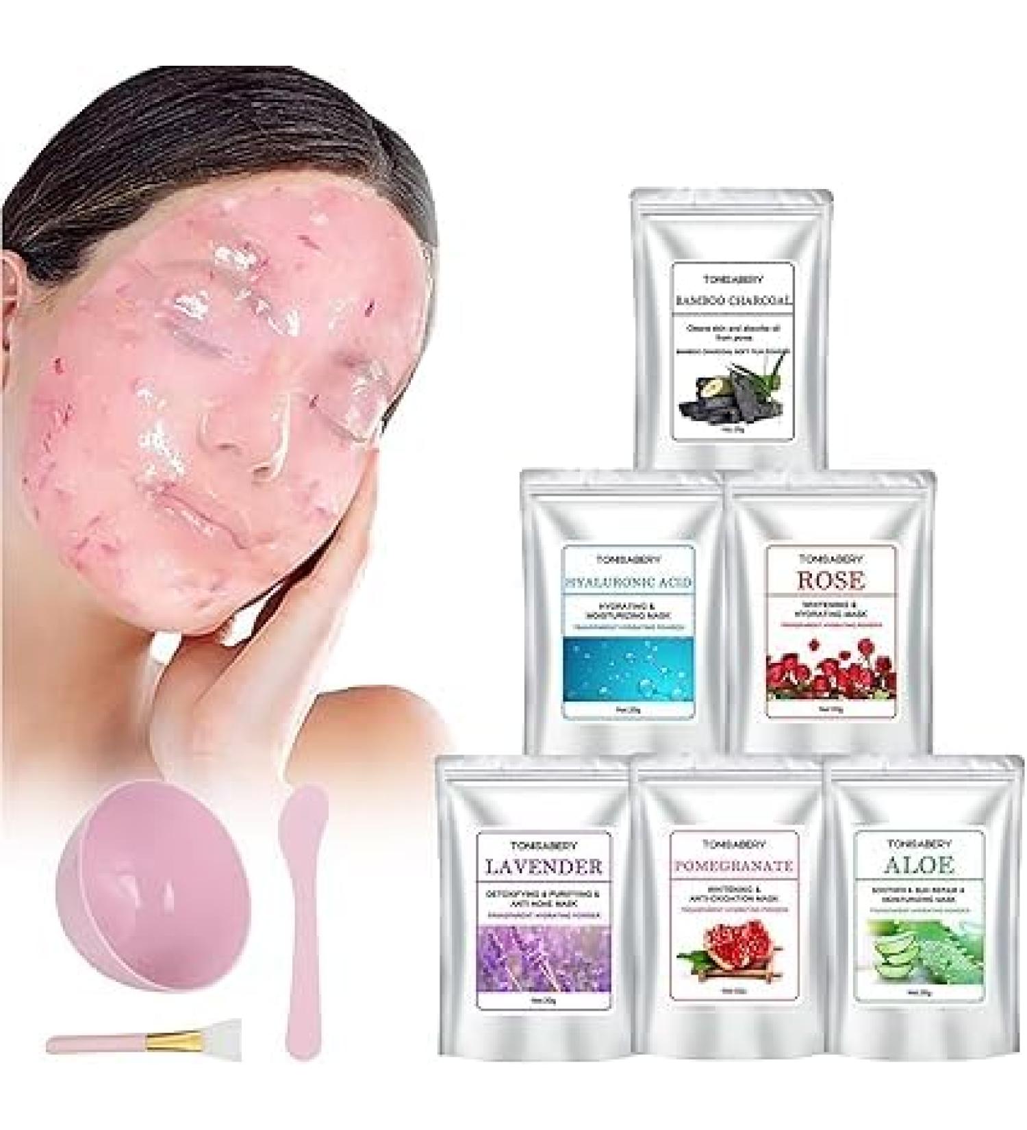 Kit de 6 Masque Facial en Poudre Masque Hydrogel Peel Off Premium Modeling Peel-Off Jelly Mask Face Care Rubber Mask Hydratant et Nourrissant pour une Peau Lumineuse et Douce - Buy Online on GoSupps.com