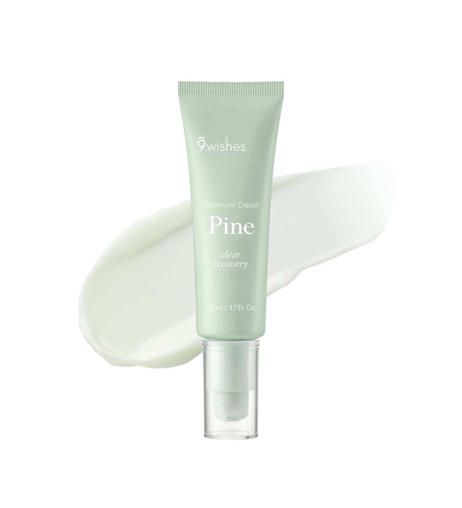 9 Wishes Pine Treatment Cream 1.7 fl. oz | Tightening & Pore Minimizing Cream with Pine Needle Extract & Niacinamide | Korean Skincare for Dead Skin Cell Improvement & Soothing Benefits - Buy Online on GoSupps.com