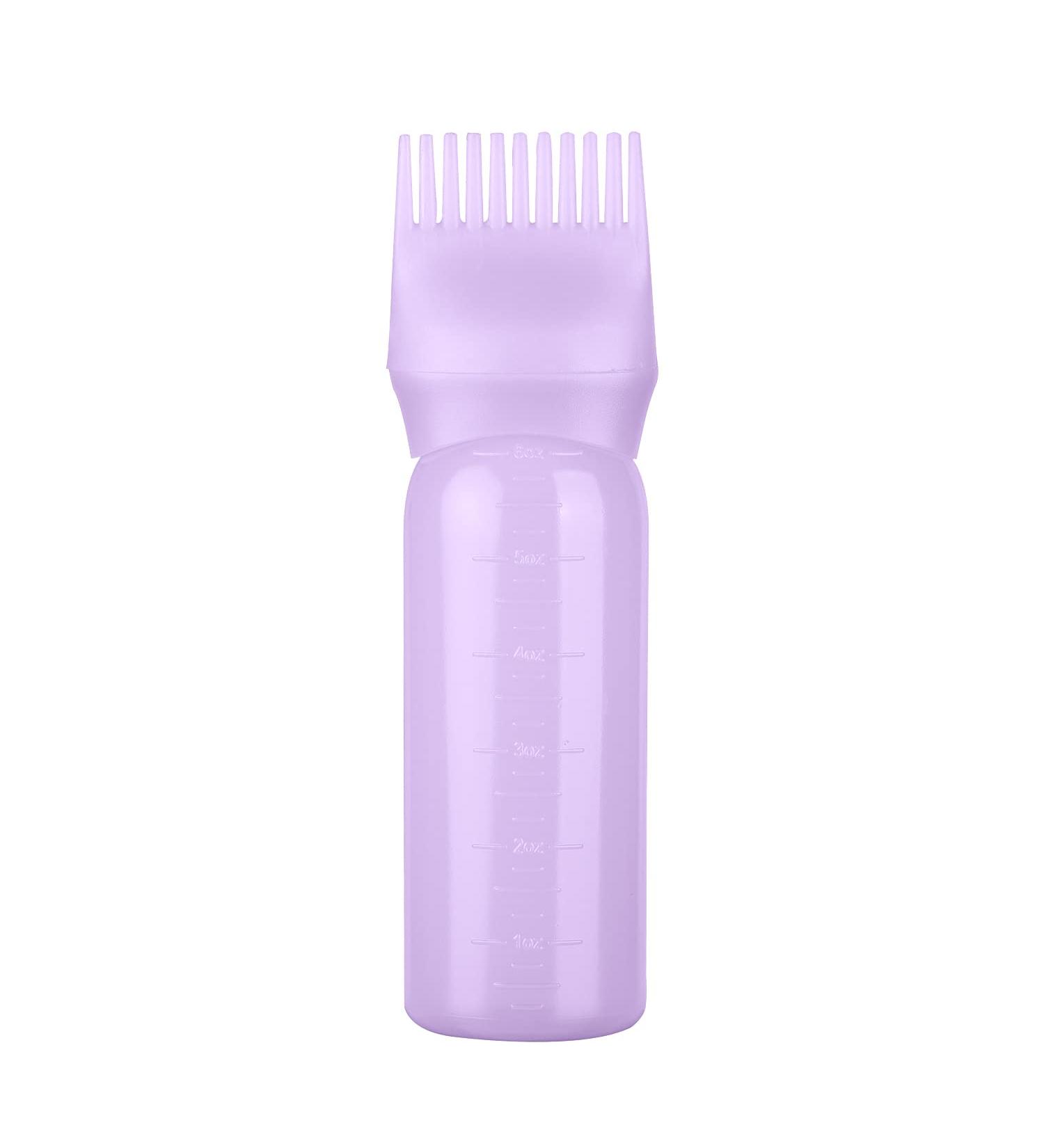 NAUZE 1 Pack Purple Hair Dye Brush Bottle Root Comb Applicator Bottle Hair Coloring Dye Applicator Scalp Treatment Bottle (Purple) - Buy Online on GoSupps.com