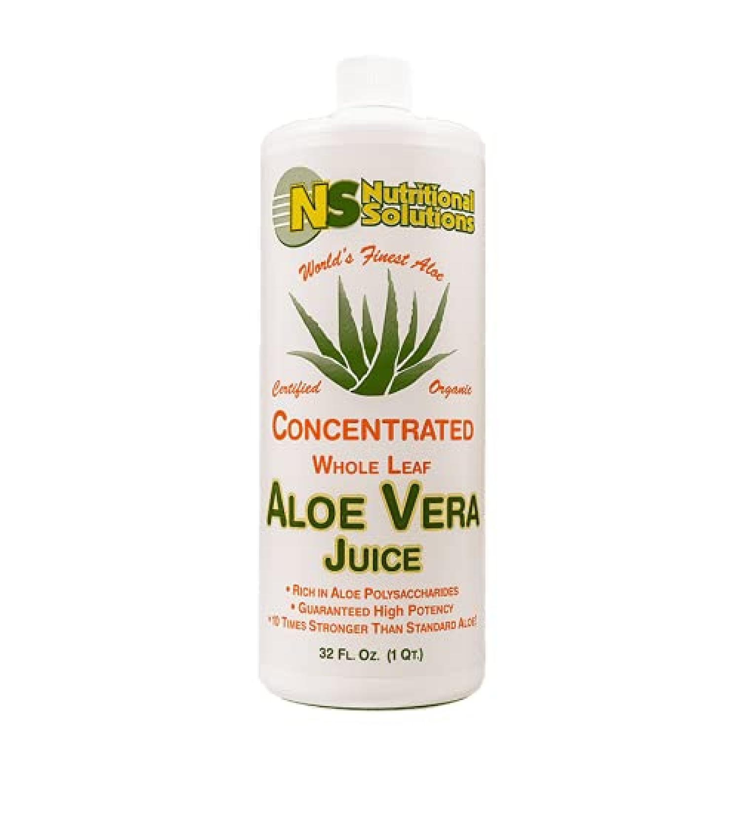 Aloe Vera Juice - Certified Organic - Whole-leaf - Cold Pressed - No Water Added - Not From Concentrate - Guaranteed High Potency - Rich in Polysaccharides
