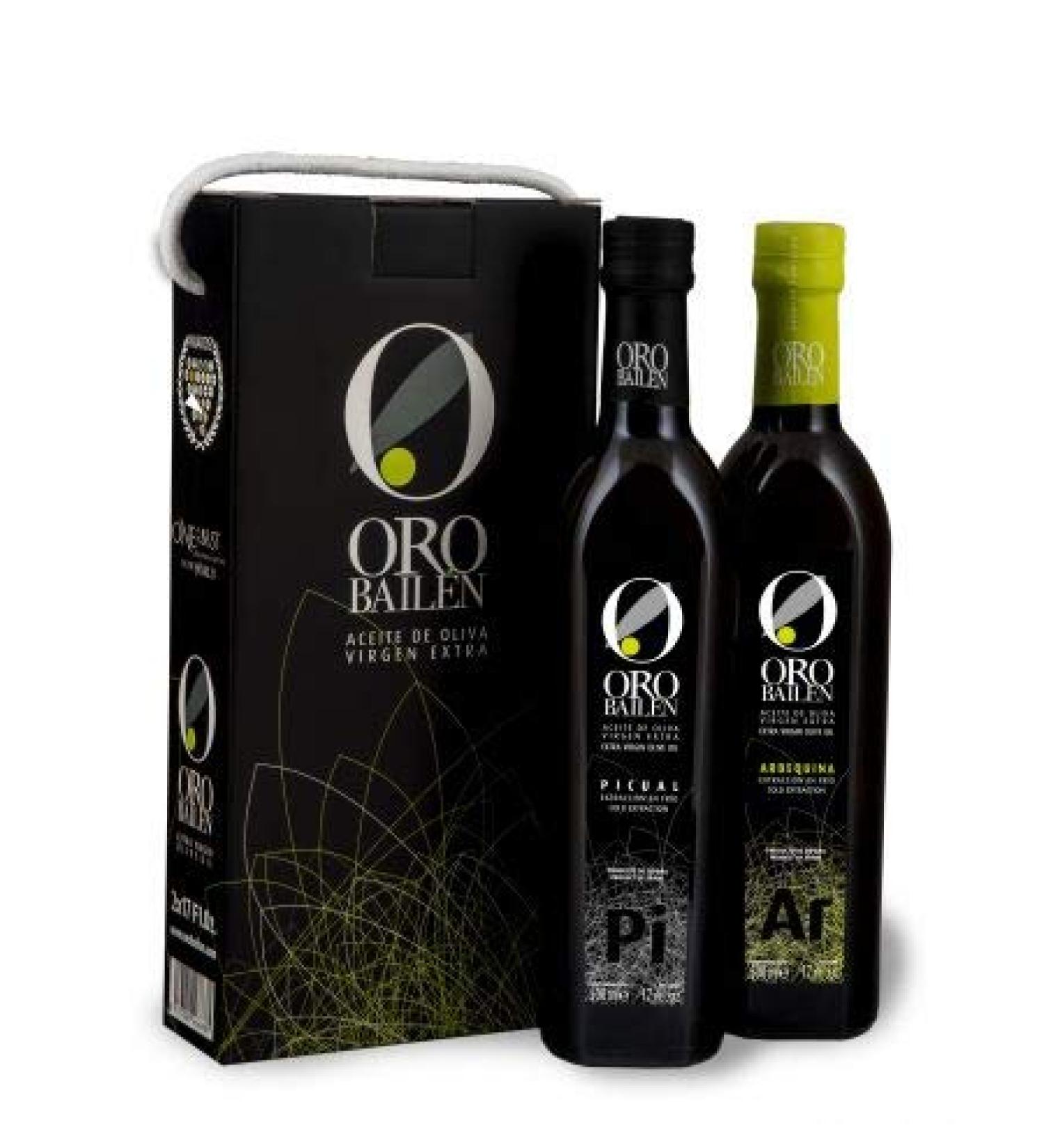 Bail n Gold Oro Bail n Doos Asa Gourmet Extra Virgin Olive Oil van Ja n Arbequina + Picual vari teiten 2 fllessen 500 ML