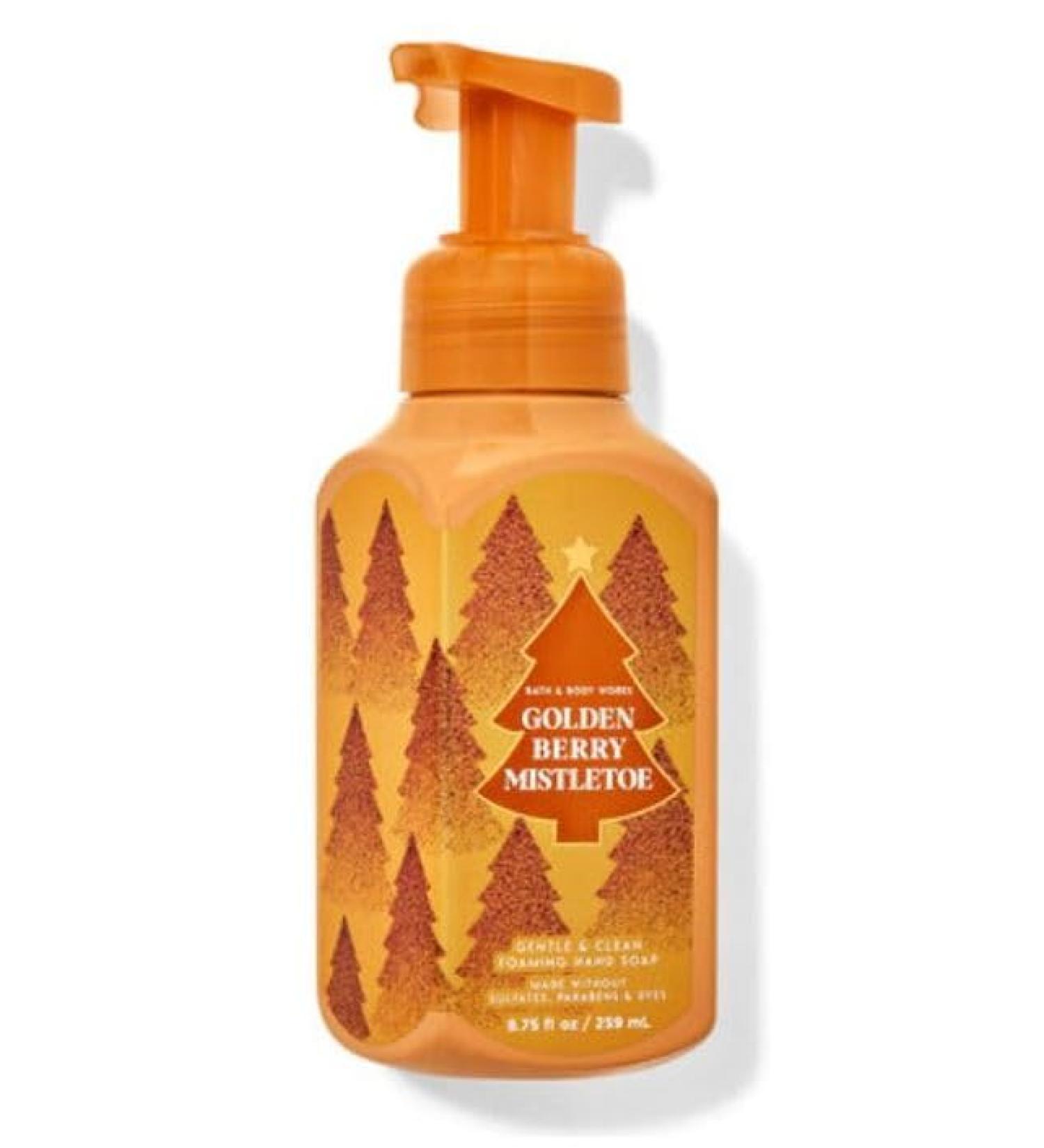 Bath Body Golden Berry Mistletoe Gentle Foaming Hand Soap - 8.75 Fl Oz - Scented with Natural Essential Oils