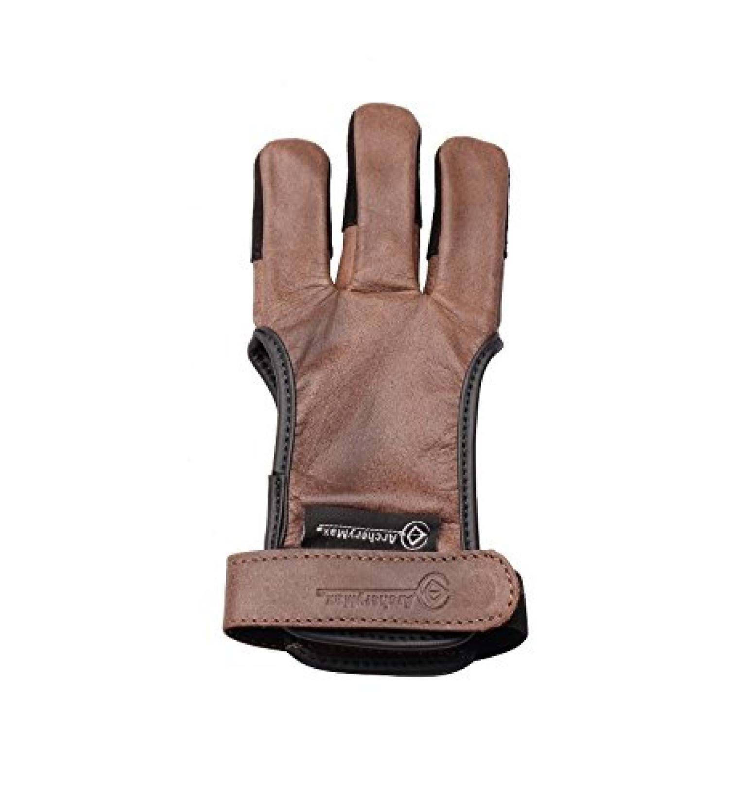 ArcheryMax Handmade Brown Leather 3-Finger Archery Gloves - X-Large - Buy Online on GoSupps.com