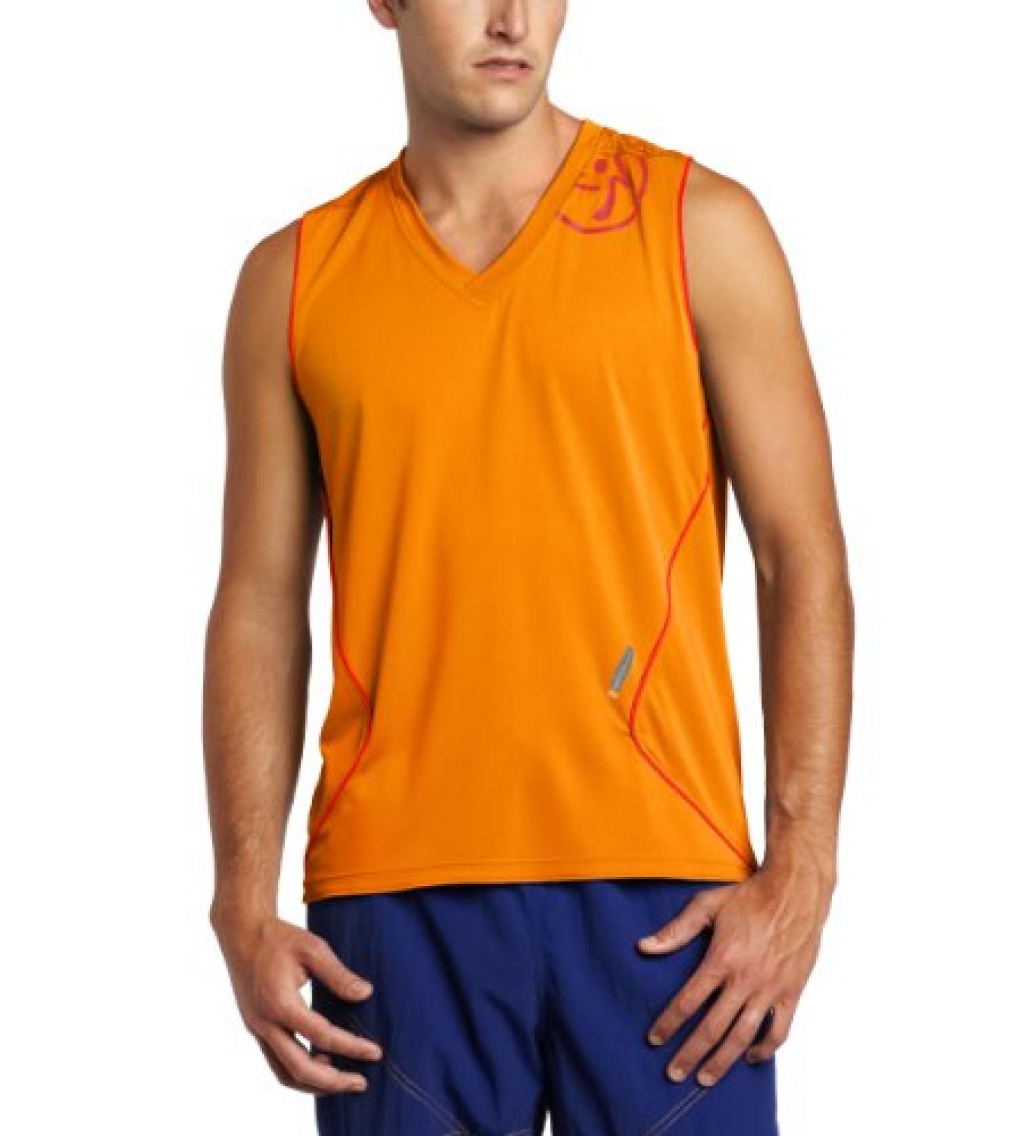 Zumba Fitness Men's Z Performance Fadeaway Muscle Tank Small Pumpkin