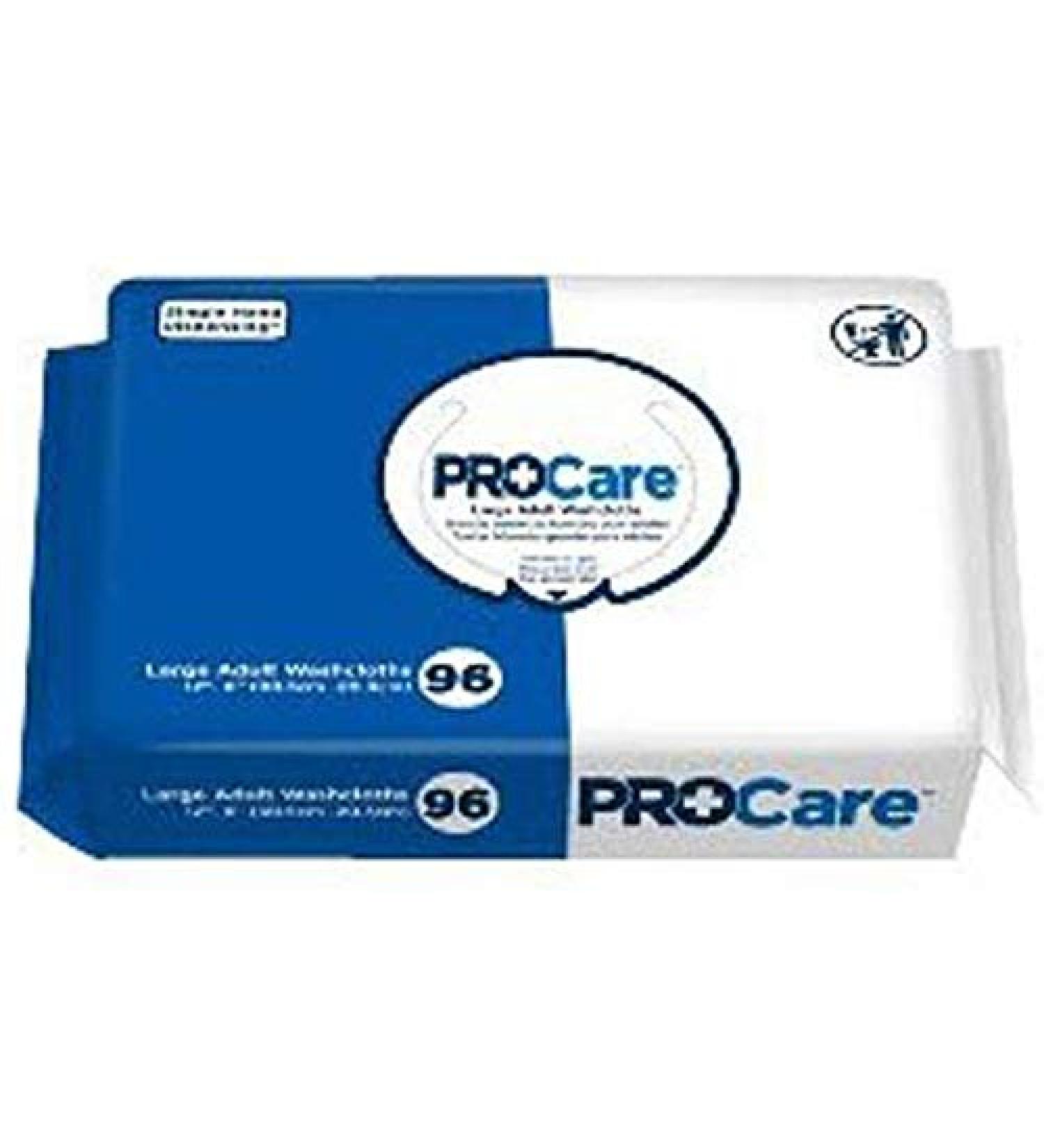 ProCare Personal Wipes - 96 Wet Wipes - Adult Disposable Washcloth Large - 8x12 inches (1 Pack of 96)