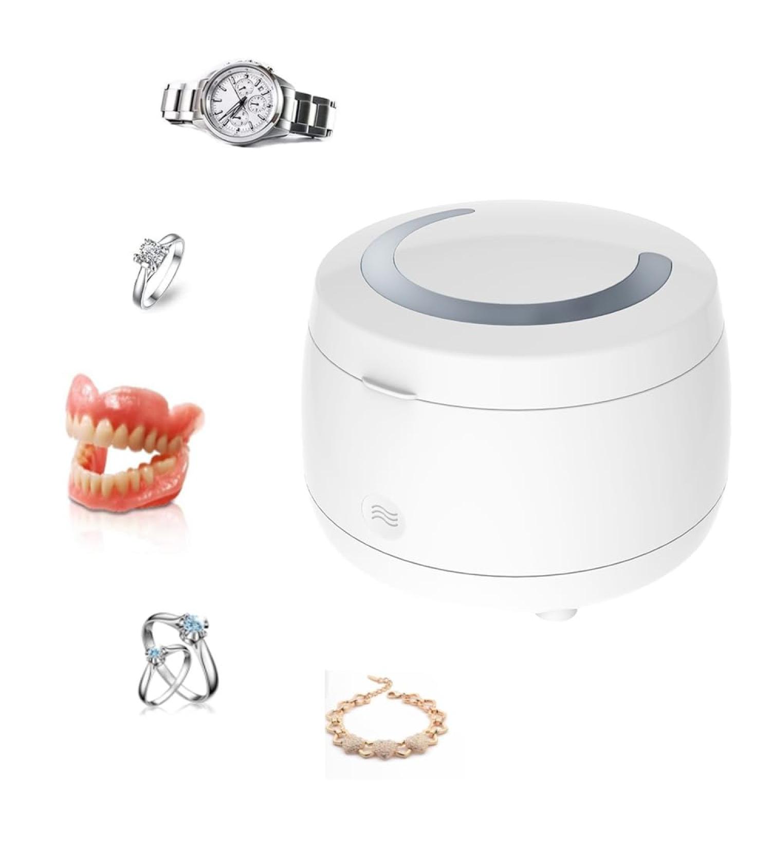 Ultrasonic Jewellery Cleaner Ultrasonic Cleaner for Dentures Retainer Mouth Guard Aligner Toothbrush Head 180ML 42kHz Ultrasonic Jewelry Cleaner for Gold Ring Watches at-Home or Travel Use - Buy Online on GoSupps.com
