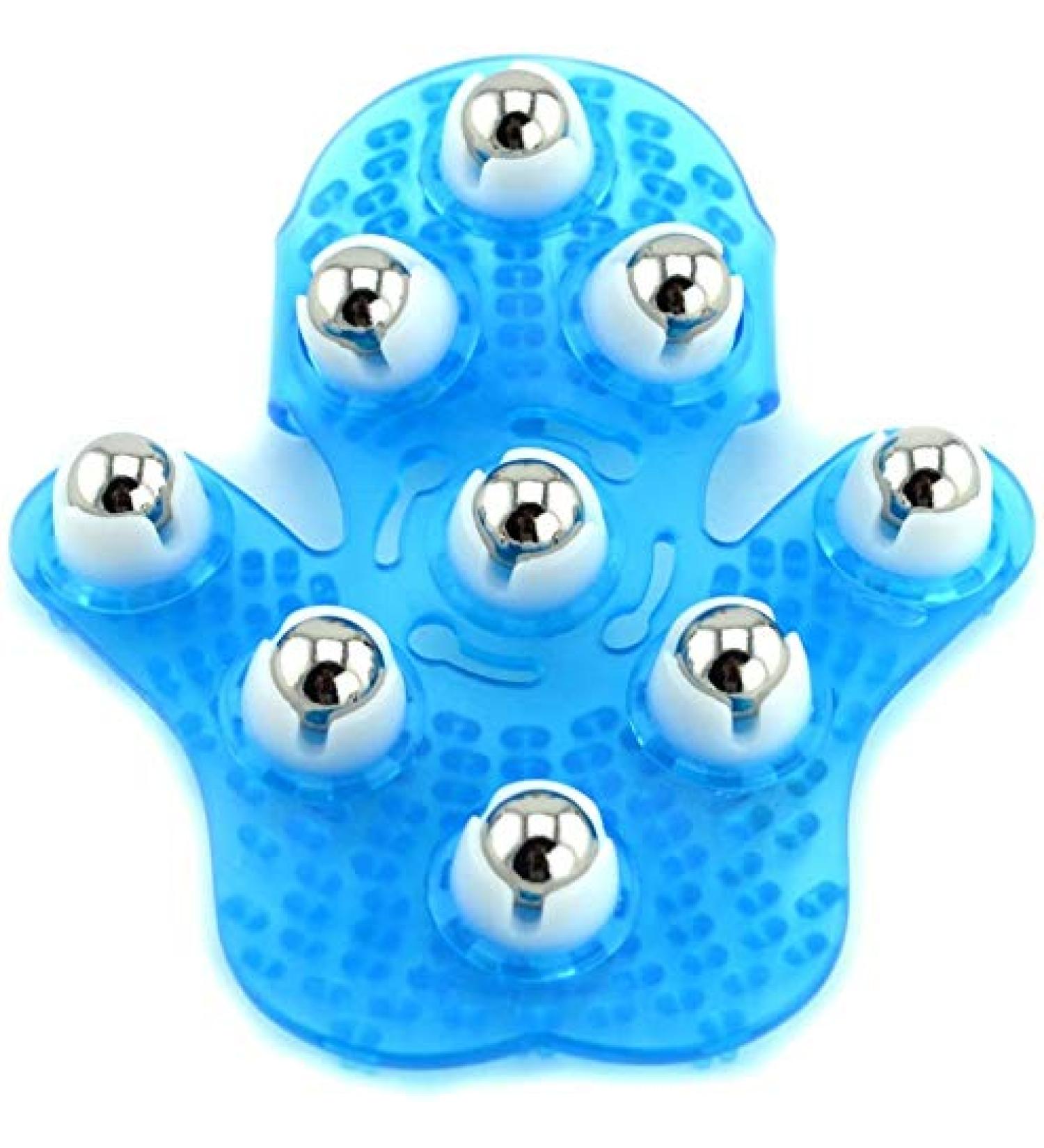 Deep Tissue Massage Roller Glove - 360-degree Metal Roller Ball for Neck, Chest, Foot, Hamstrings, Thighs & Full Body Care - Buy Online on GoSupps.com
