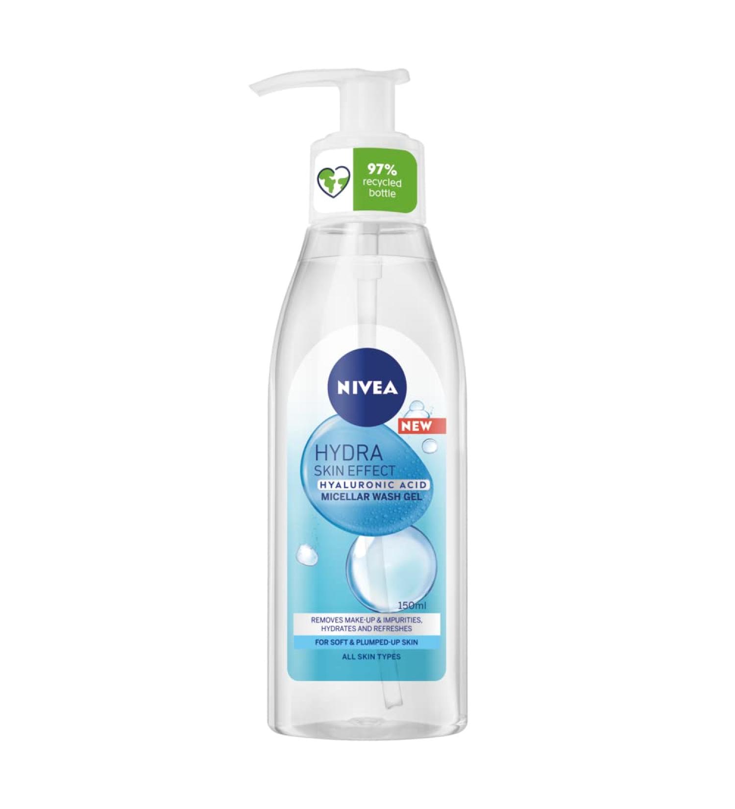 Nivea Hydra Skin Effect Micellar Face Wash 150ml - Hydrating Cleanser for All Skin Types | International Shipping Available - Buy Online on GoSupps.com