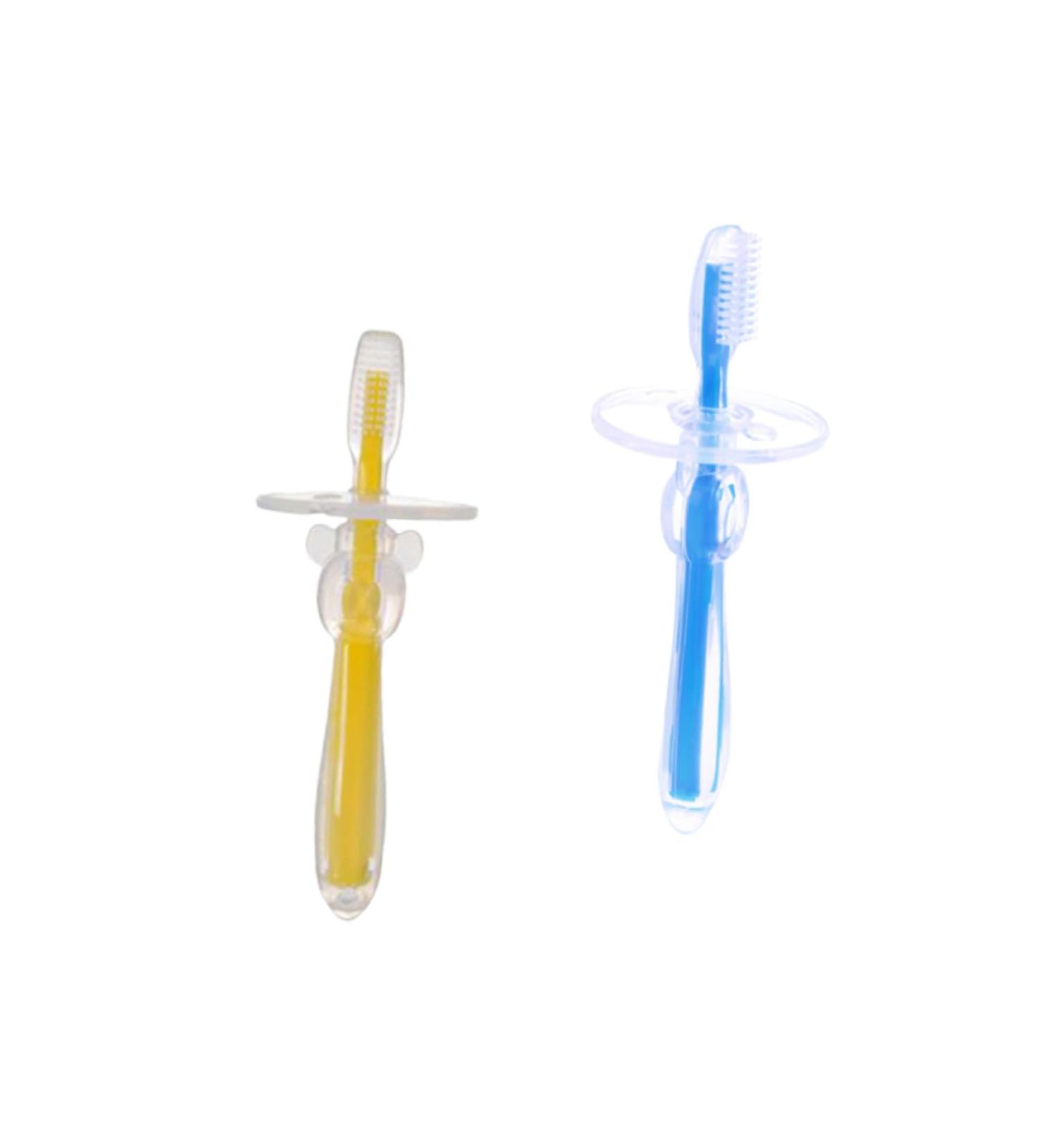 Minkissy 2-Pack Bristle Toothbrush Toys for Newborns & Toddlers | Gentle Mouth Cleaner & Training Brushes for Children - Buy Online on GoSupps.com