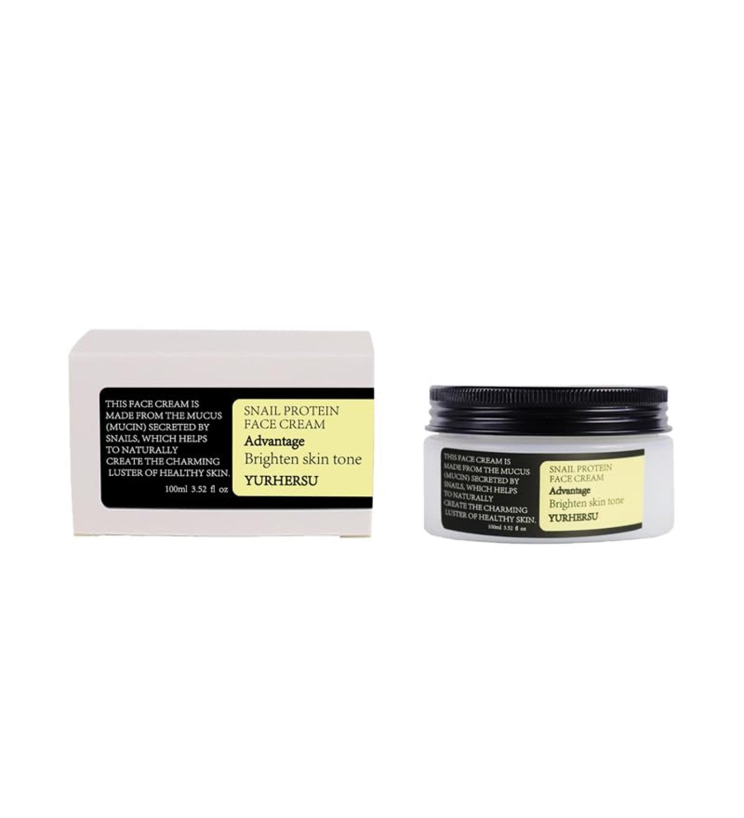 Facial cream with snail mucus hyaluronic acid and collagen 100 ml moisturizing care for sensitive irritated or red skin soothing and whitening skin - Buy Online on GoSupps.com