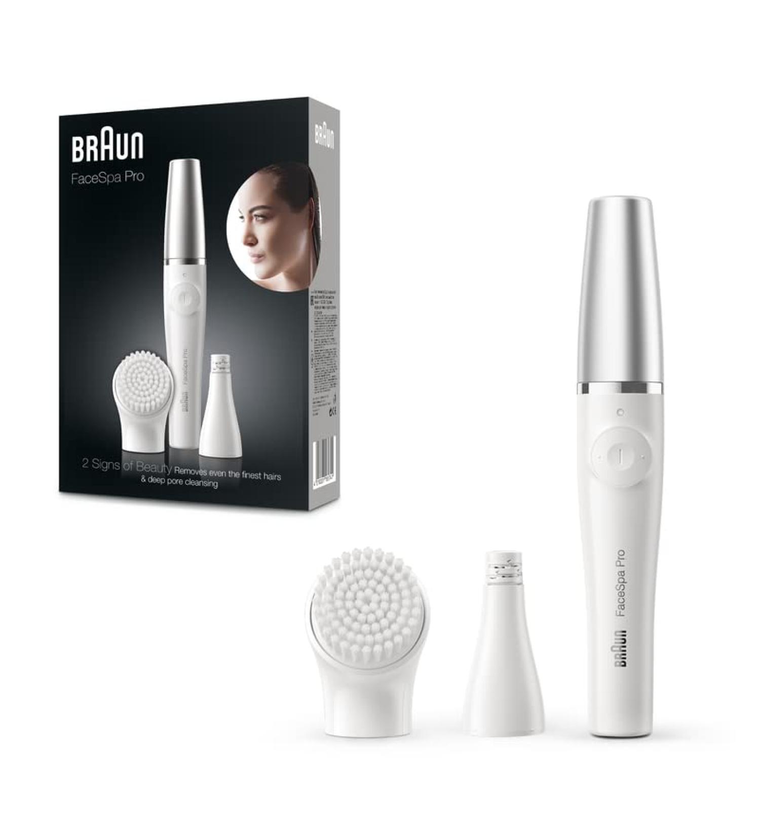 Braun Face Epilator Facespa Pro 910 - 2-in-1 Facial Hair Removal & Cleansing Brush for Women - Buy Online on GoSupps.com