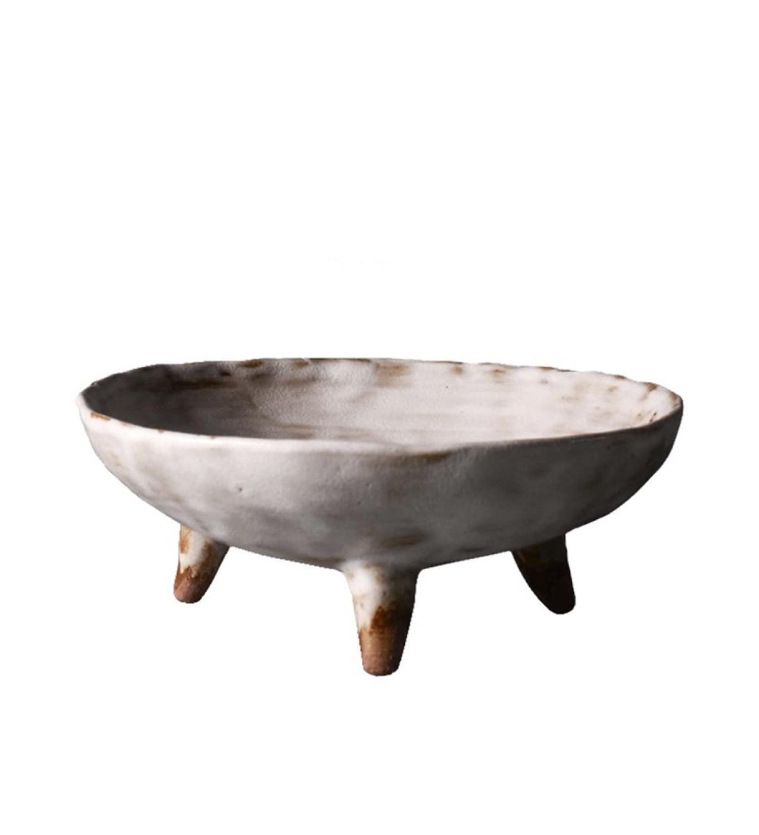 Fruit Bowl Salad Bowl Round Ceramic High-Footed Fruit Plate Snack Dessert Plate Seasoning Plate Tea Plate Dinner Plate Kitchen Storage Plate Fruit Bowl for Kitchen Counter (Color : Black) (White) - Buy Online on GoSupps.com