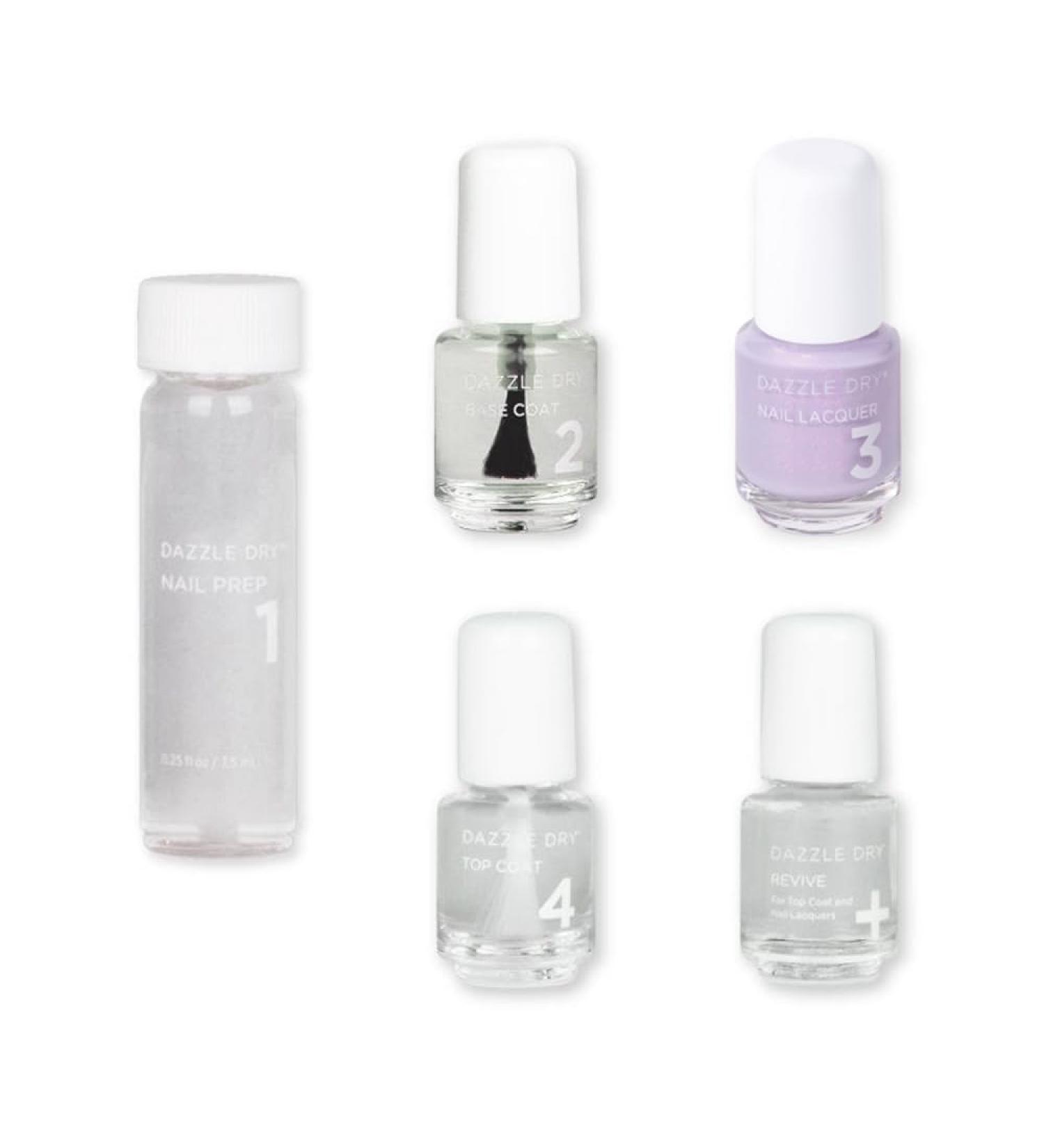 Dazzle Dry Mini Kit - Lovely Lilac 4 Step System | Pale Purple Shimmer | 5 Manicures - Buy Online on GoSupps.com