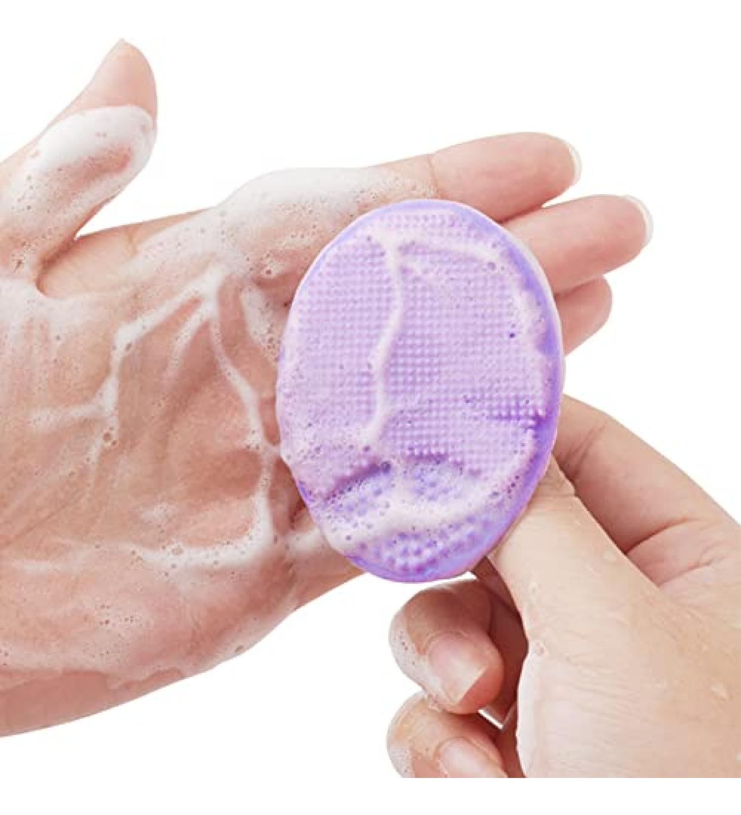 Silicone Face Scrubber Exfoliator | Facial Cleansing Pad for Pore Cleansing & Blackhead Removal | Face Scrub Brush for Gentle Exfoliation (Green/Pink/Purple/Red) - Buy Online on GoSupps.com