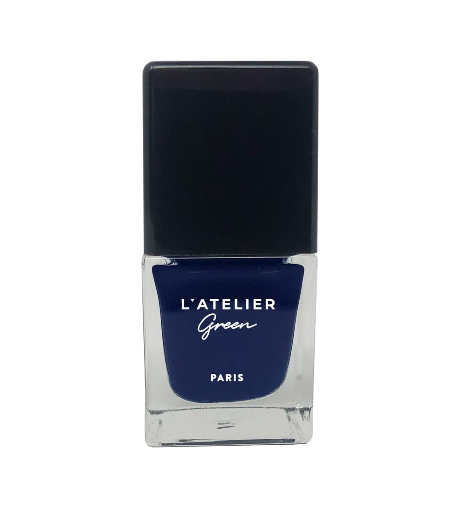 L Atelier Green Paris - Stormy Heart - Breathable 85% Plant-Based Halal & Vegan Nail Polish - Deep Dark Blue. Infused with Organic Oils Made in France - 10.5ml - Buy Online on GoSupps.com