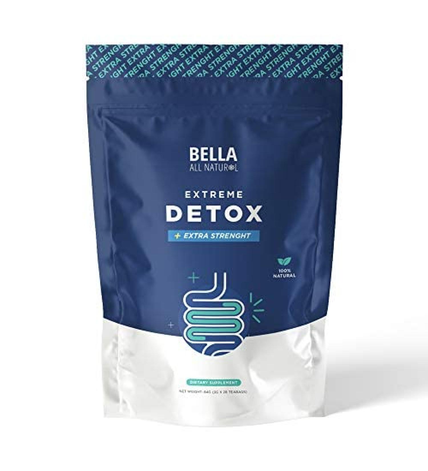 Bella All Natural Extreme Detox Tea - Body Cleanse & Colon Cleanser 3.17 oz - Buy Online on GoSupps.com