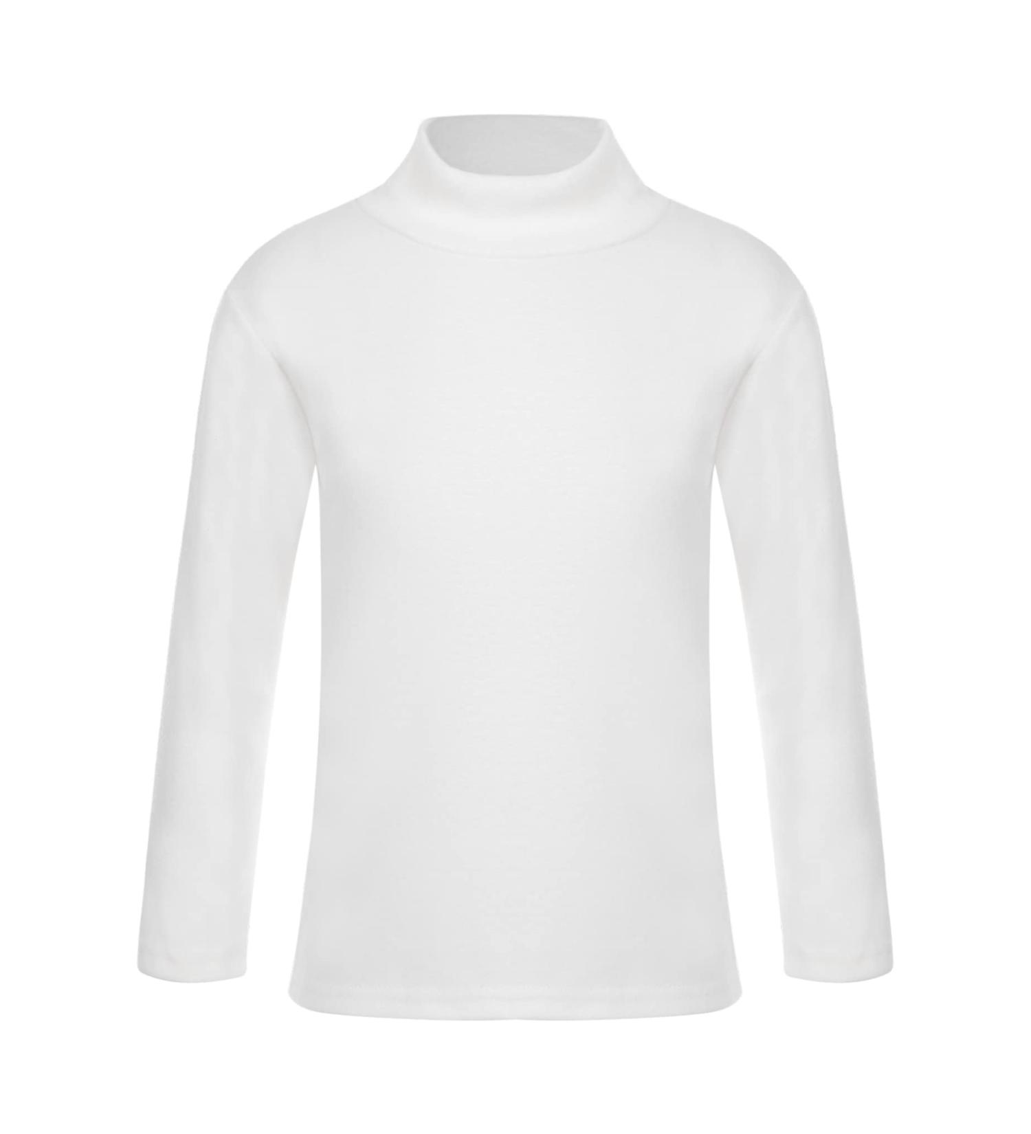 Hansber Kids Thermal Underwear Top - Long Sleeve Turtleneck Shirt in White - Size 5-6 - Buy Online on GoSupps.com