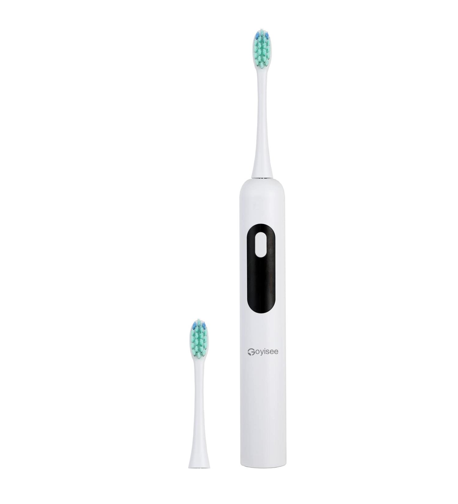 Goyisee Sonic Electric Toothbrush: 5 Modes, 35,000 VPM, IPX7 Waterproof, 60-Day Use, Rechargeable, 2 Dupont Bristles, for Adults - White - Buy Online on GoSupps.com