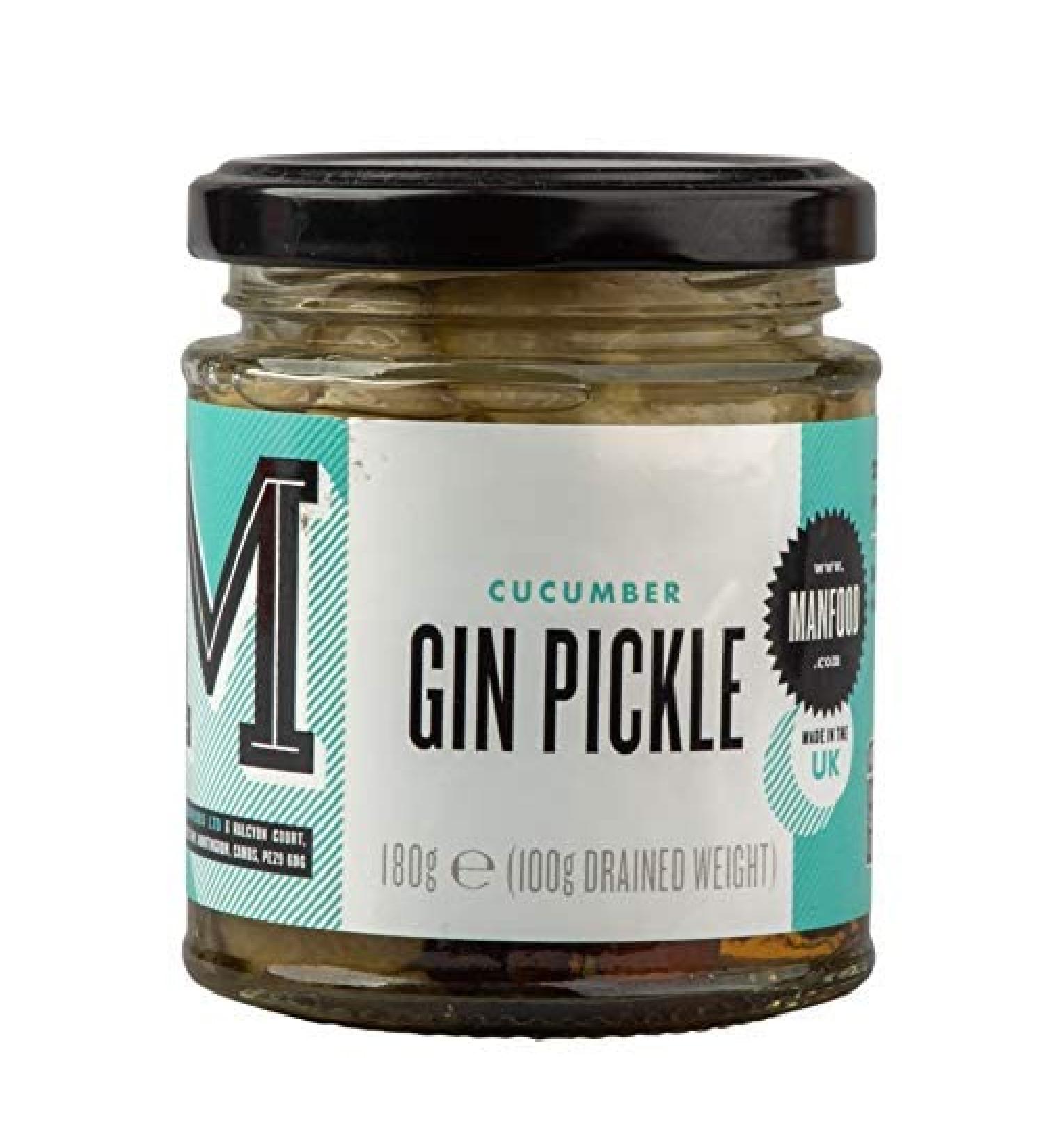 Manfood Gin Pickle 180g | Sliced Cucumbers in a Gin Flavoured Marinade| Pairs Well with Cheese or Smoked Fish - Buy Online on GoSupps.com