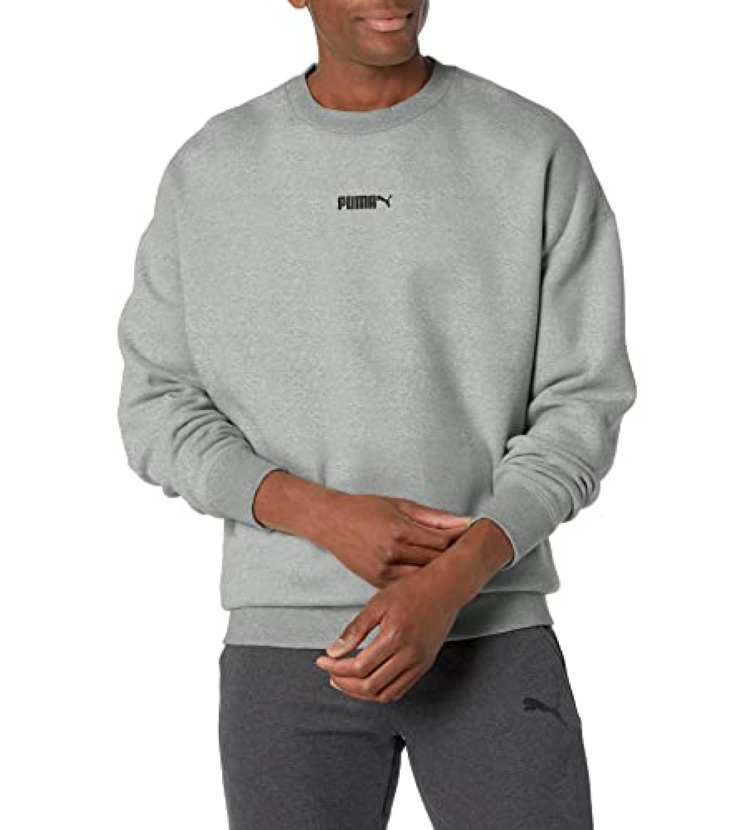 PUMA Men's Classics Oversized Crew Neck Sweatshirt - Grey XX-Large - Buy Online on GoSupps.com
