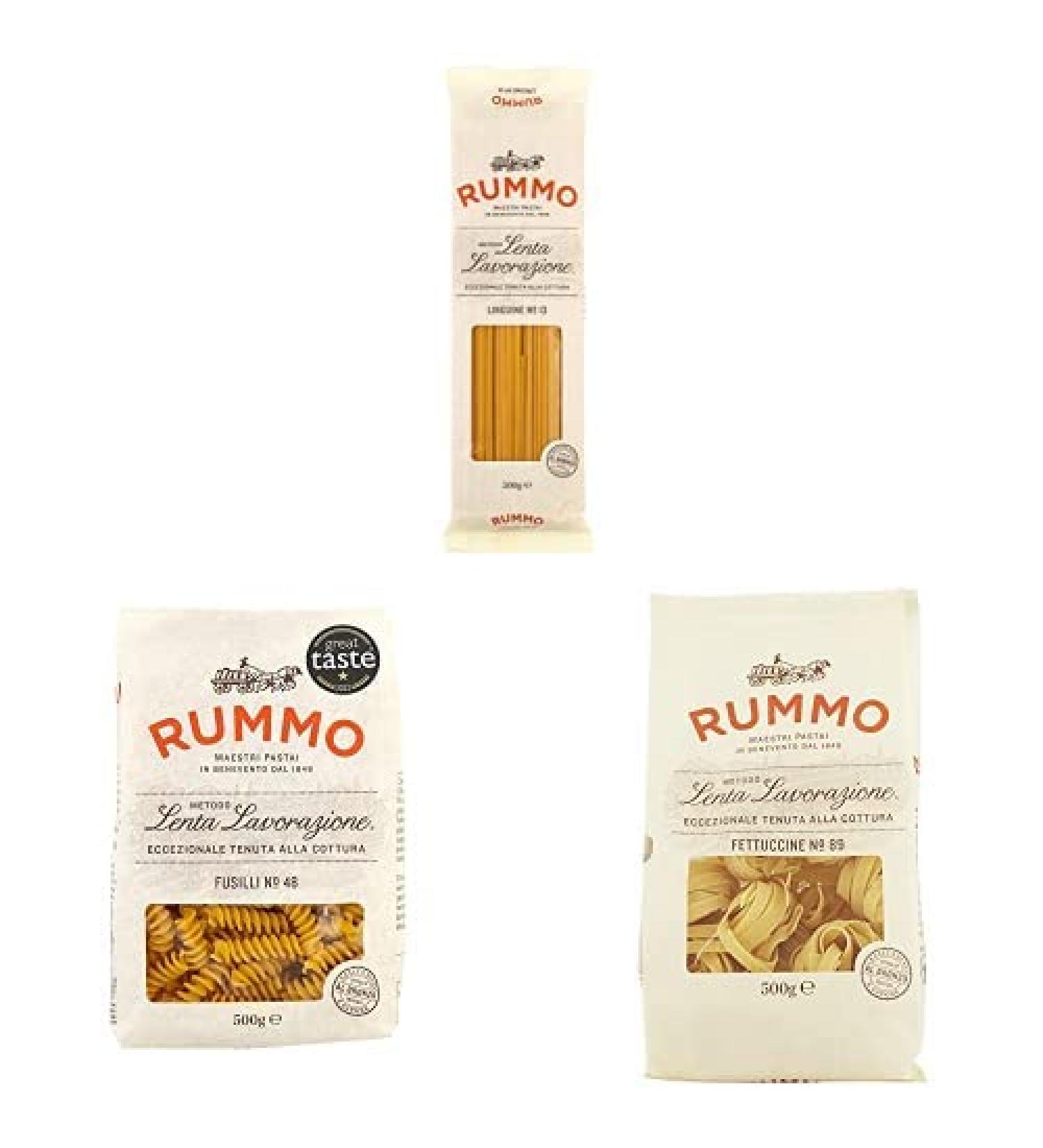 Rummo Italian Pasta Gift Pack Bundle - 1 x 500 g Linguine No.13 1 x 500 g Fusilli No.48 & 1 x 500 g Fettuccine No.89