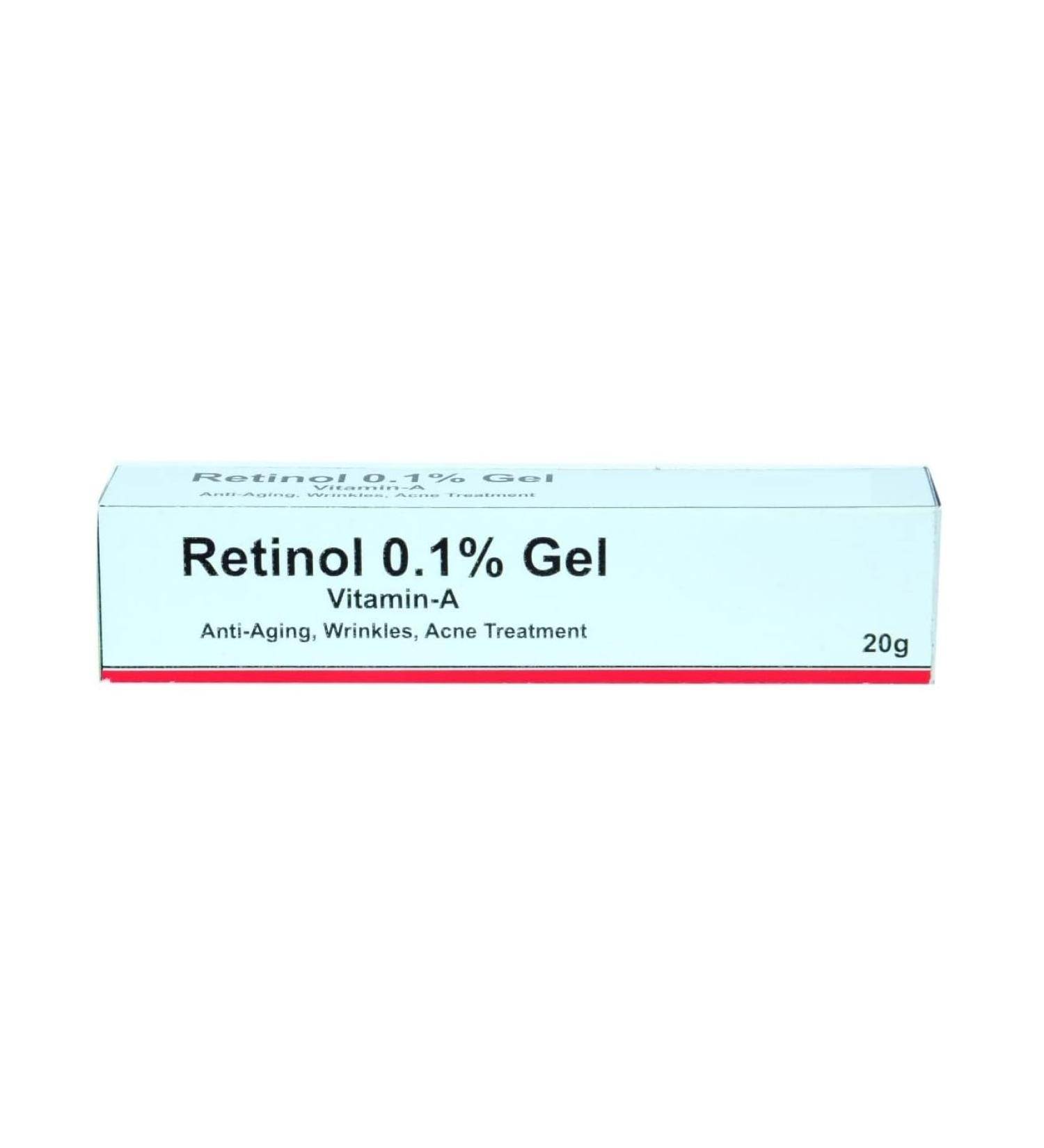 Retinol Gel 0.1 Vitamin A Repairs Fine Lines & Wrinkles Scar Treatment Age and Sun Spots Anti-Aging Formula 20 Grams (Ret_0.1) - Buy Online on GoSupps.com