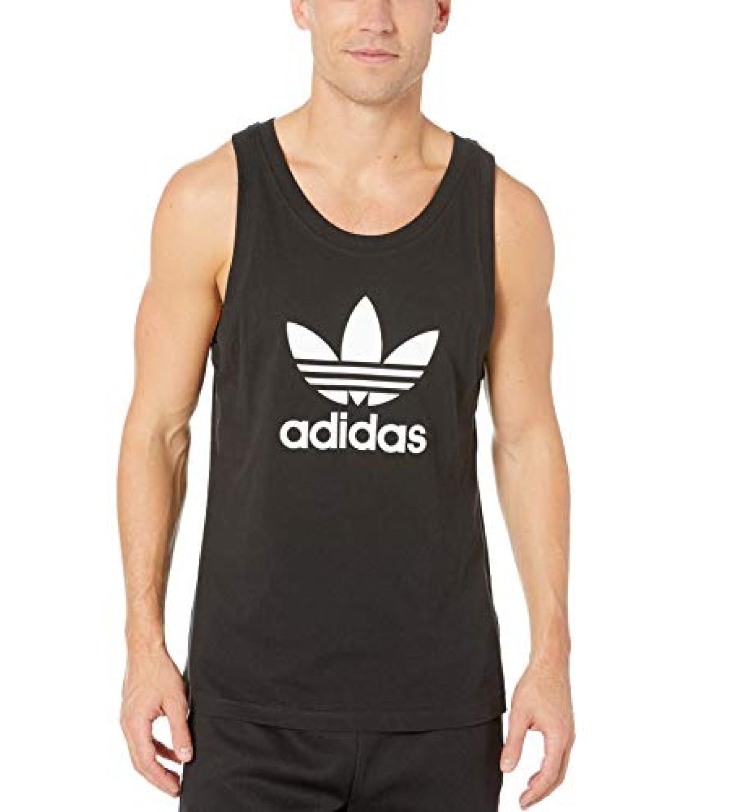 adidas Originals Men's Trefoil Tank Top - Small Black | Shop Now - Buy Online on GoSupps.com