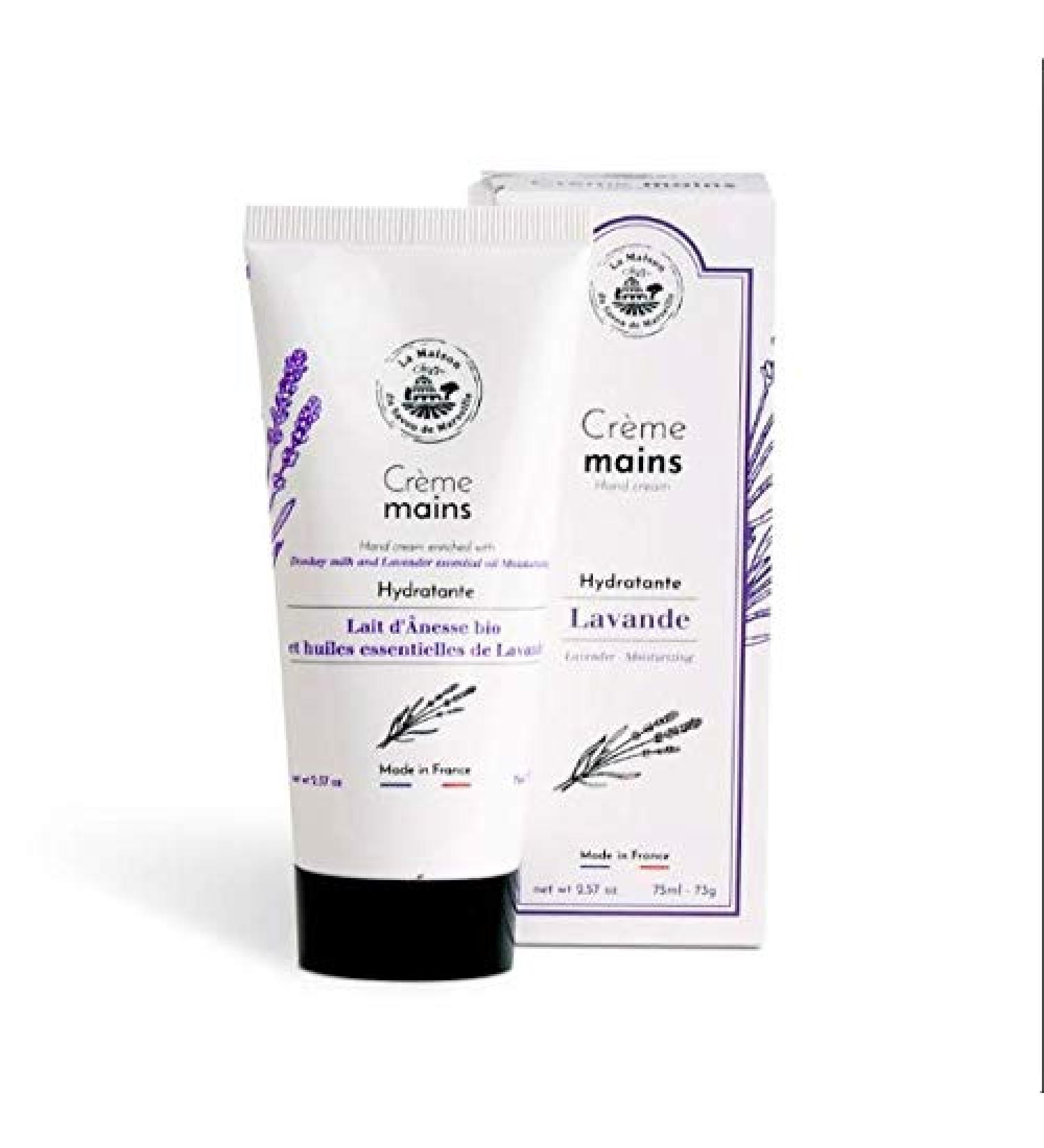Maison du Savon de Marseille - French Hand Cream - Natural Organic Moisturiser made with Lavender from Provence - 75 ml Tube - Buy Online on GoSupps.com