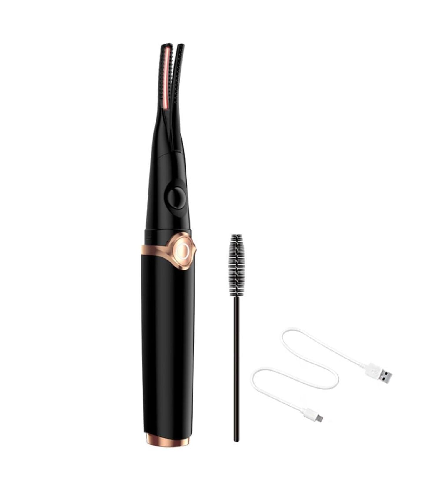 Heated Eyelash Curler Electric Eyelash Curler Professional Rechargeable Lash Curler USB 3 Levels of Temperature Adjustable Quick Natural Heated Eyelash Curlers with Eyelash Comb for Makeup Type 1 Black - Buy Online on GoSupps.com