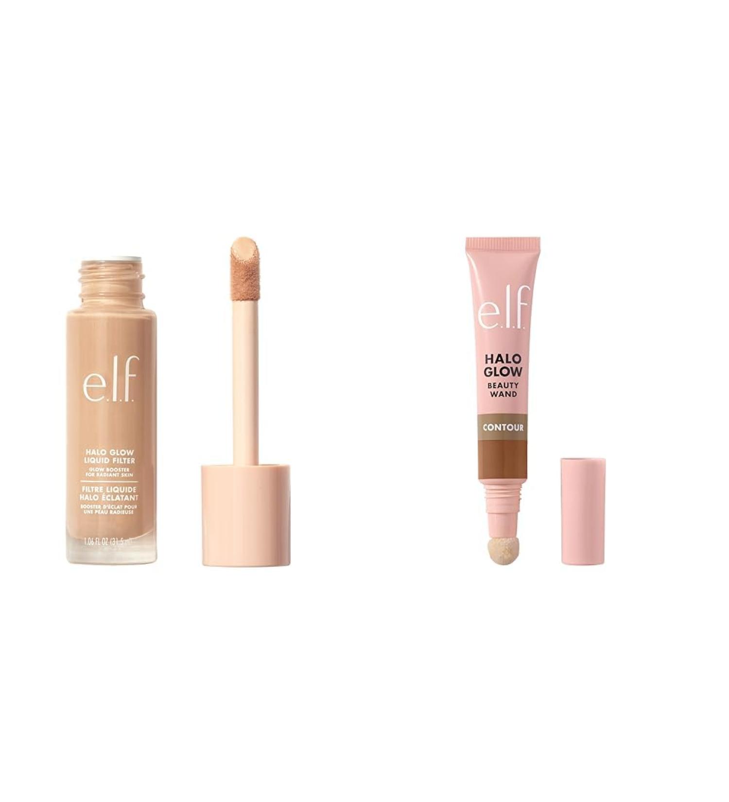 e.l.f. Halo Glow Liquid Filter Complexion Booster For A Glowing Soft-Focus Look & Halo Glow Contour Beauty Wand Liquid Contour Wand For A Naturally Sculpted Look 3 Light/Medium Filter+ Wand - Buy Online on GoSupps.com