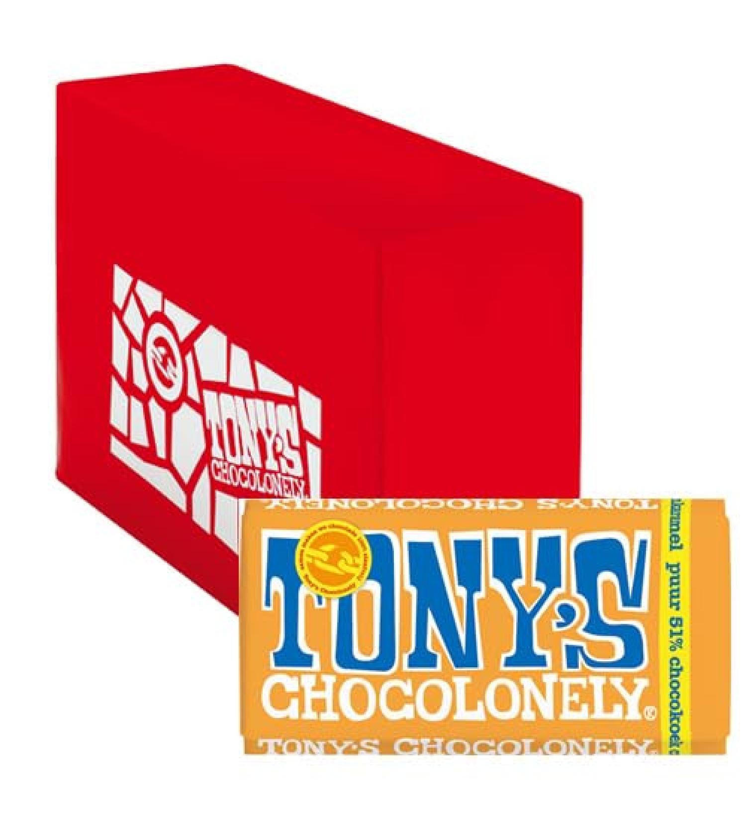 Tony's Chocolonely Tony's Chocolonely - Pure 51% Chocolate Cookie Lemon Caramel - 15x 180g