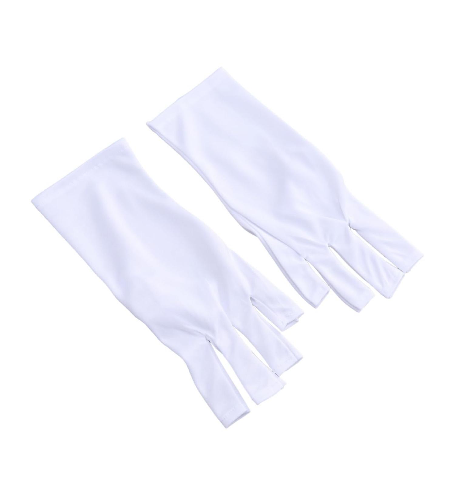 SOESFOUFU 1 Pair Manicure Glove Chinese Wooden Pillow Cotton Glove Anti Uv Glove Half-Finger Gloves Nail Silicone Ear Display Uv Shield Glove Sun Protection White - Buy Online on GoSupps.com