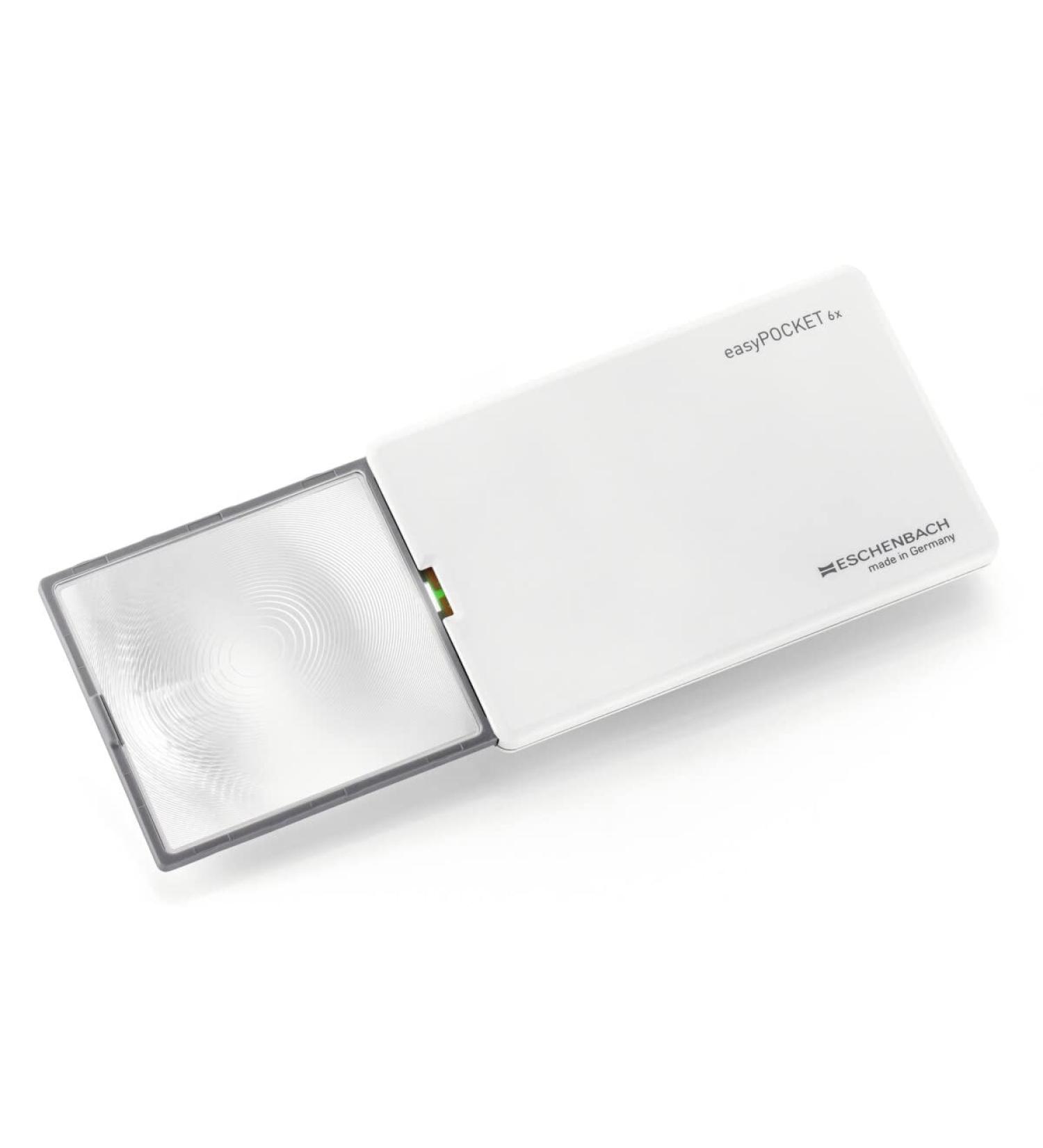 Eschenbach 152133 Pocket Luminaire Easypocket | 6x Magnification | Compact Lighted Magnifier in White | Ideal for Check Card Format - Buy Online on GoSupps.com
