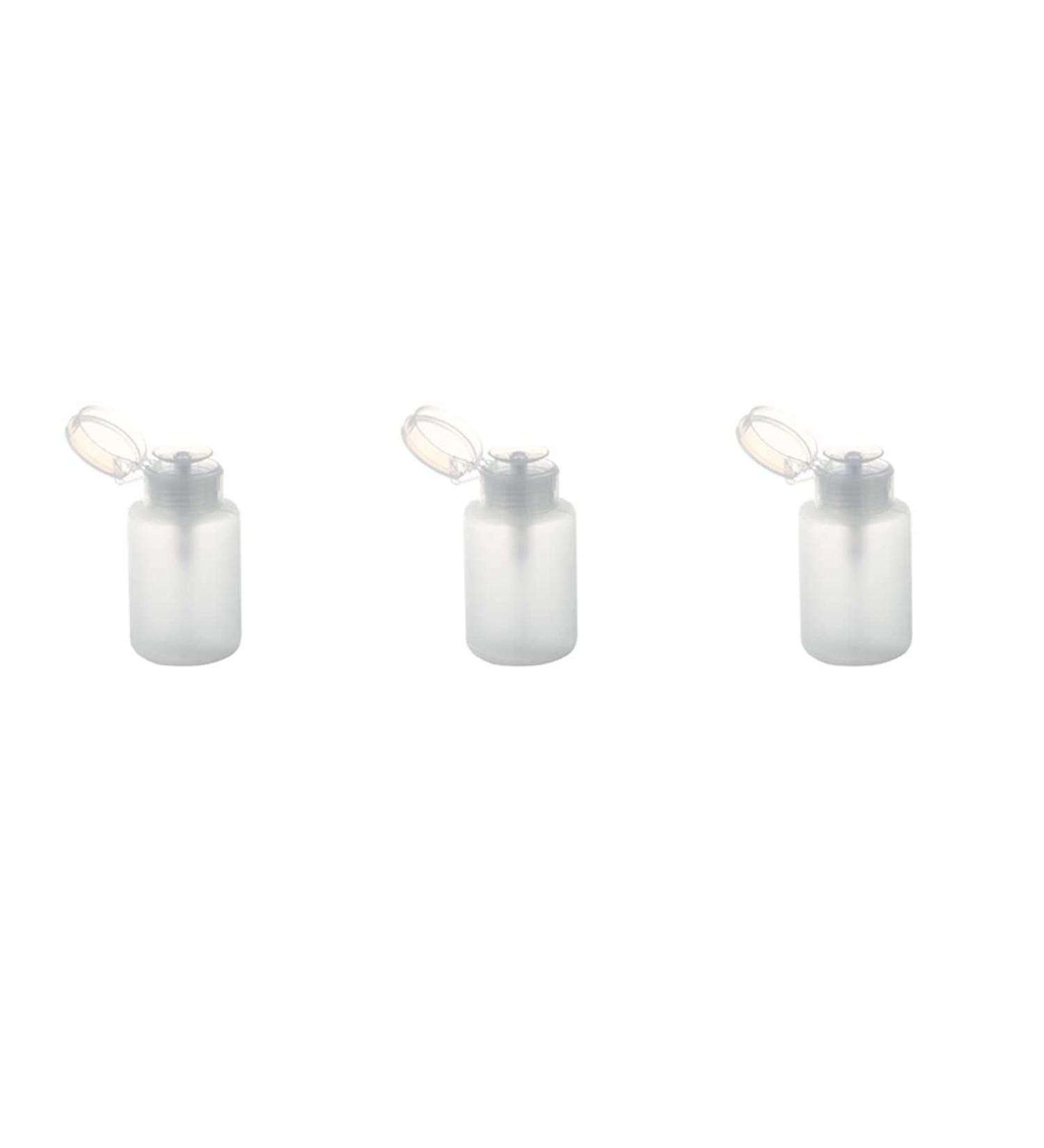 Bureau 3X 150Ml Nail Art Makeup Polish Plastic Pump Dispenser Bottle Remover White