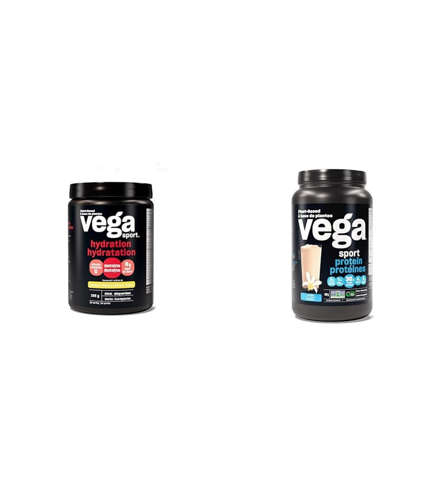 Vega Sport Hydration Electrolyte Powder Lemon Lime Vegan Hydrator Keto Friendly Gluten Free & Sport Protein Vegan Protein Powder Vanilla BCAAs Amino Acid Keto Friendly Tart Cherry - Buy Online on GoSupps.com